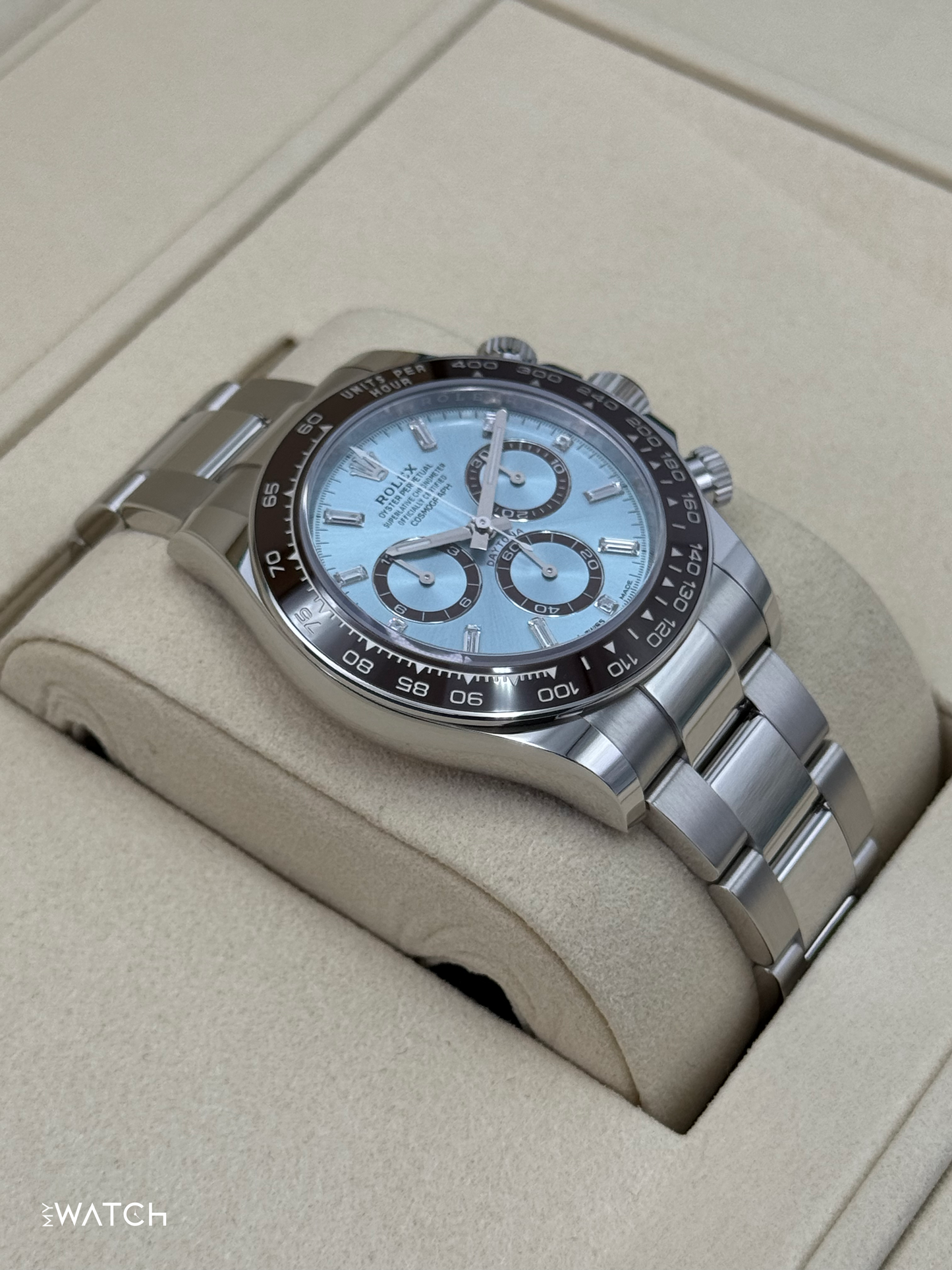 NEW 2025 Rolex Daytona 40mm 126506 Platinum Ice Blue Diamond Baguette Dial - MyWatchLLC