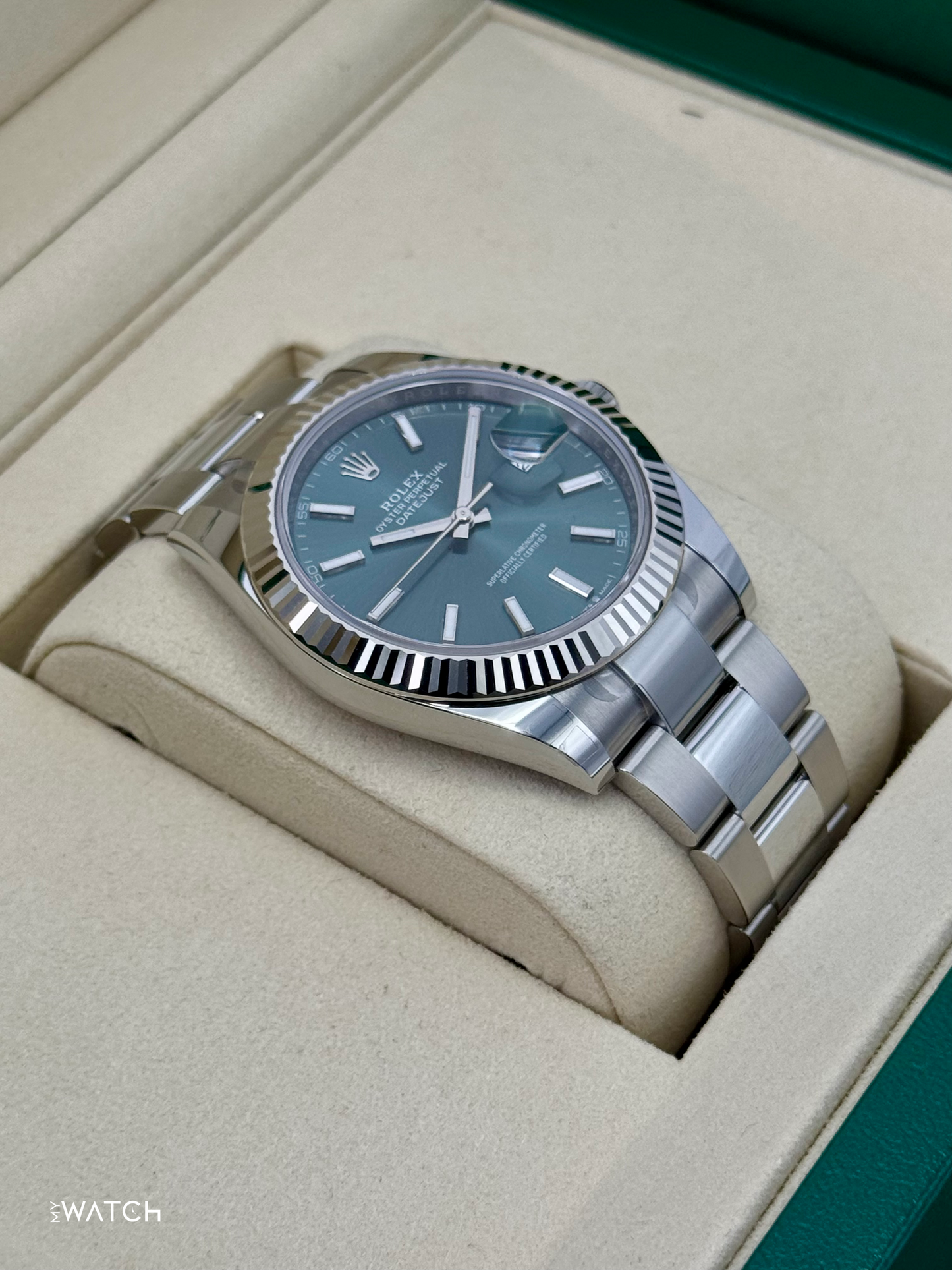 NEW 2025 Rolex Datejust 41mm 126334 Oyster Mint Green Dial - MyWatchLLC