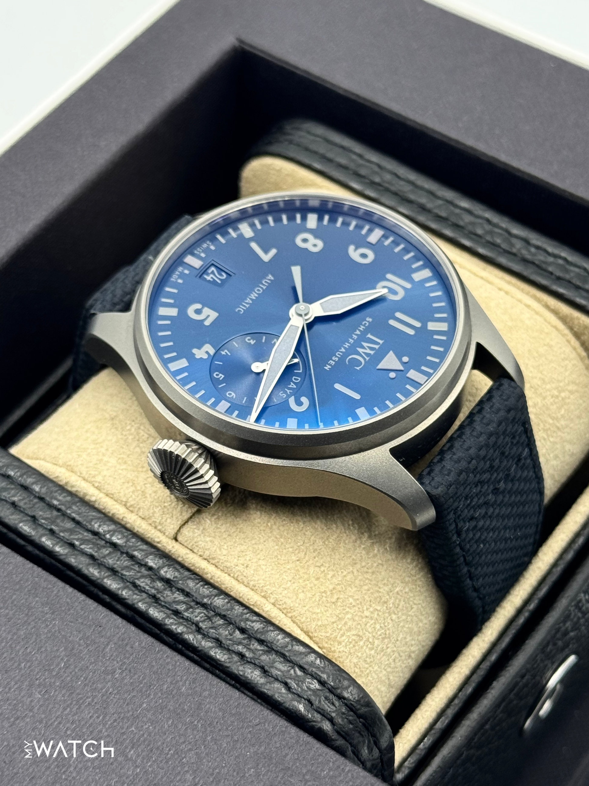 2024 IWC Big Pilot's Watch Racing Works 46mm IW501019 Titanium Blue Dial - MyWatchLLC