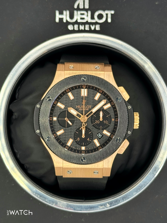 2011 Hublot Big Bang Chronograph 44mm 301.PM.1780.RX Rose Gold Black Dial - MyWatchLLC
