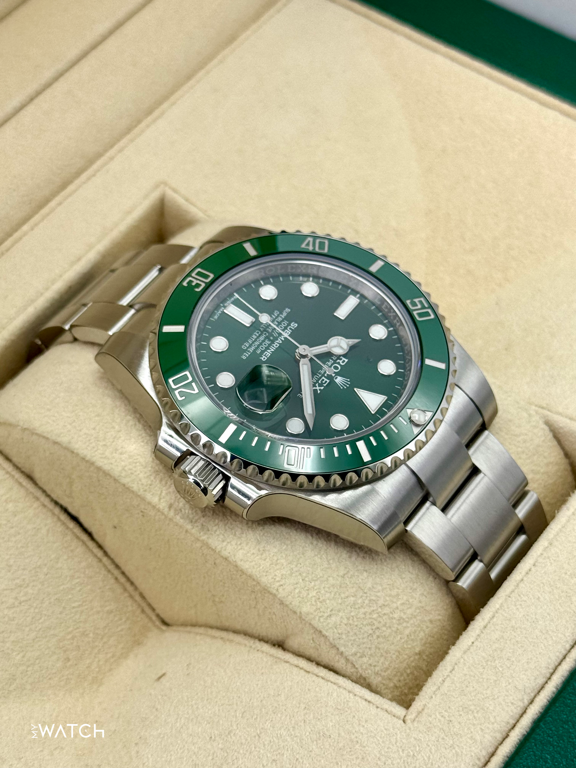 NEW 2019 Rolex Submariner "Hulk" 40mm 116610LV Green Dial (STICKERED) - MyWatchLLC