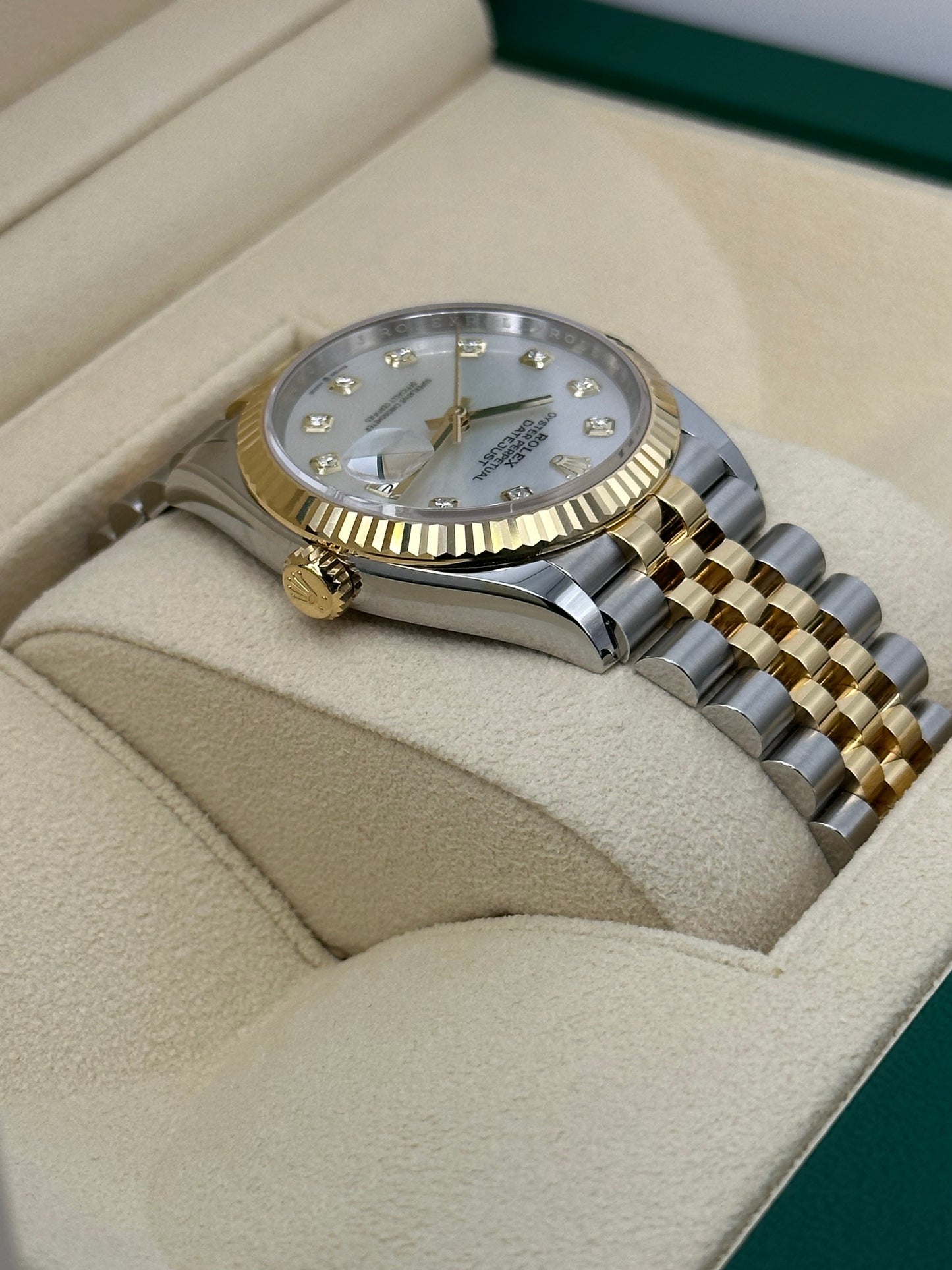 NEW 2023 Rolex Datejust 36mm 126233 Mother of Pearl Diamond Dial - MyWatchLLC