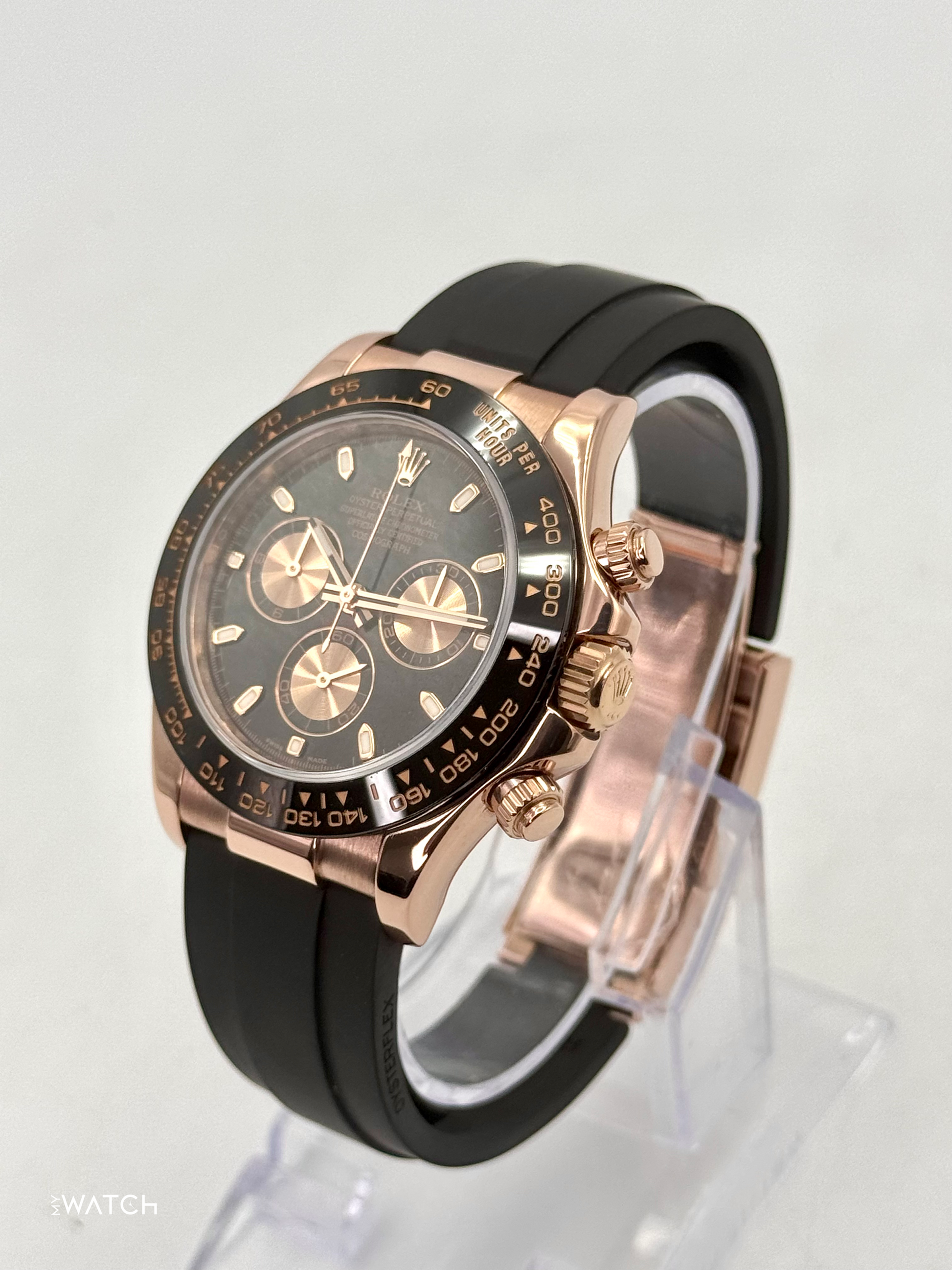 2024 CPO Rolex Daytona 40mm 116515LN Rose Gold Oysterflex Black Dial - MyWatchLLC