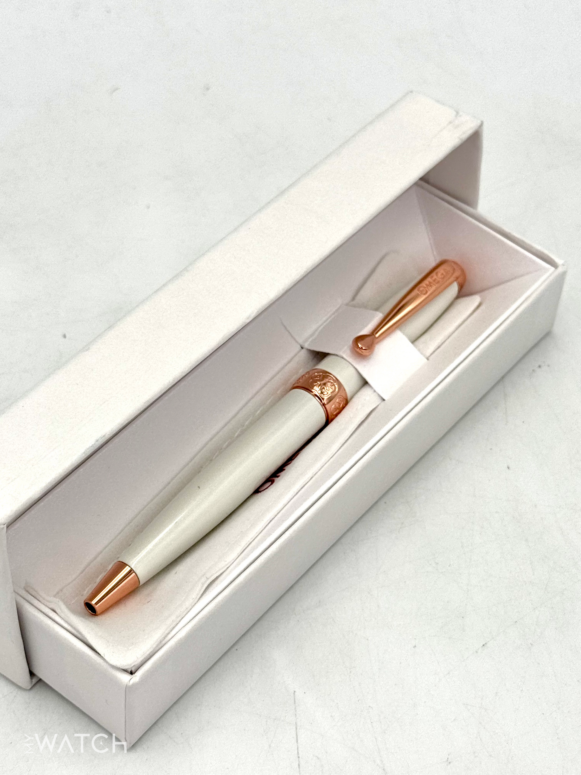 BRAND NEW OMEGA Ballpoint Pen White with Box - MyWatchLLC