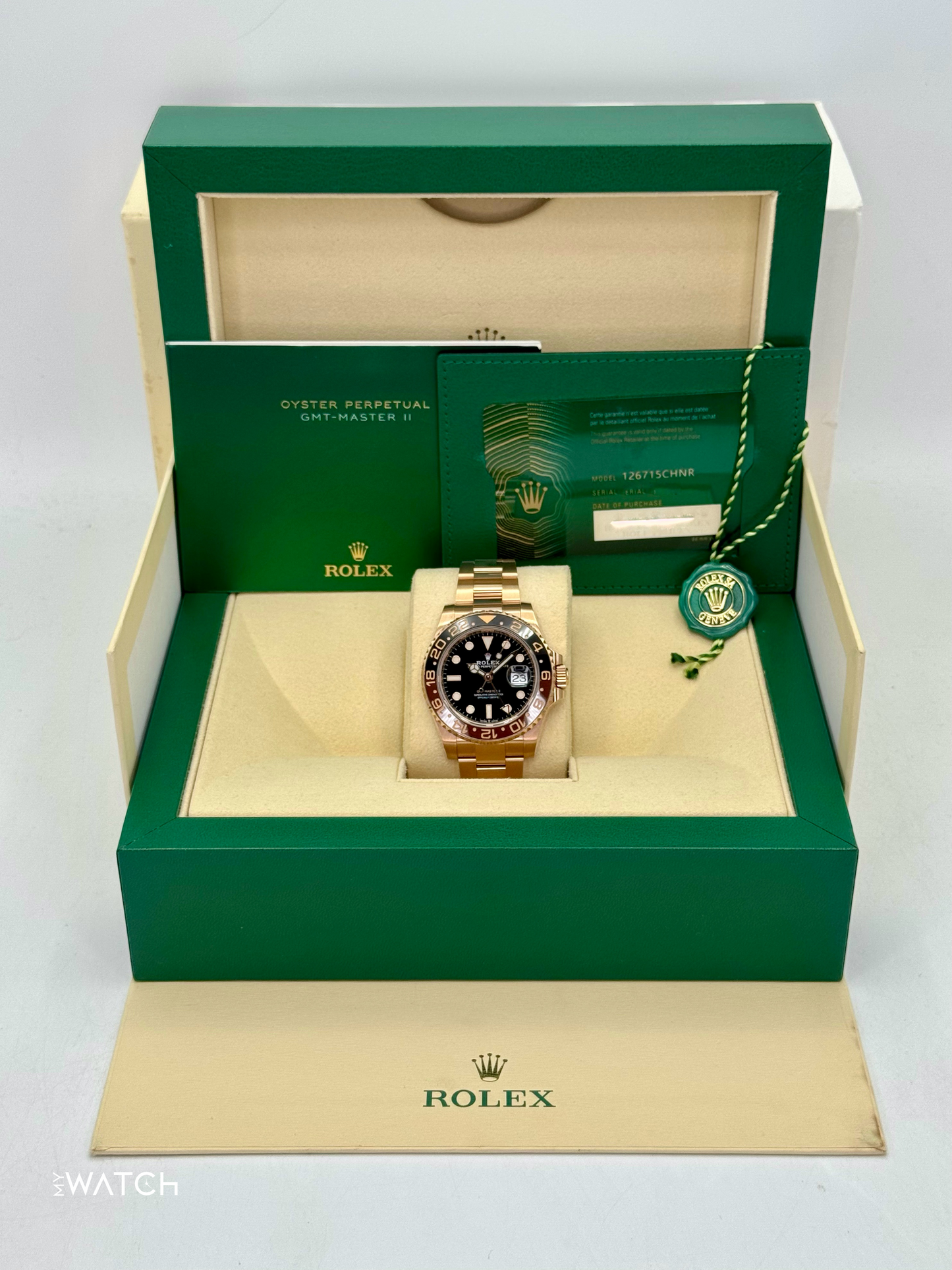 2021 Rolex GMT-Master II "Rootbeer" 40mm 126715CHNR Rose Gold - MyWatchLLC