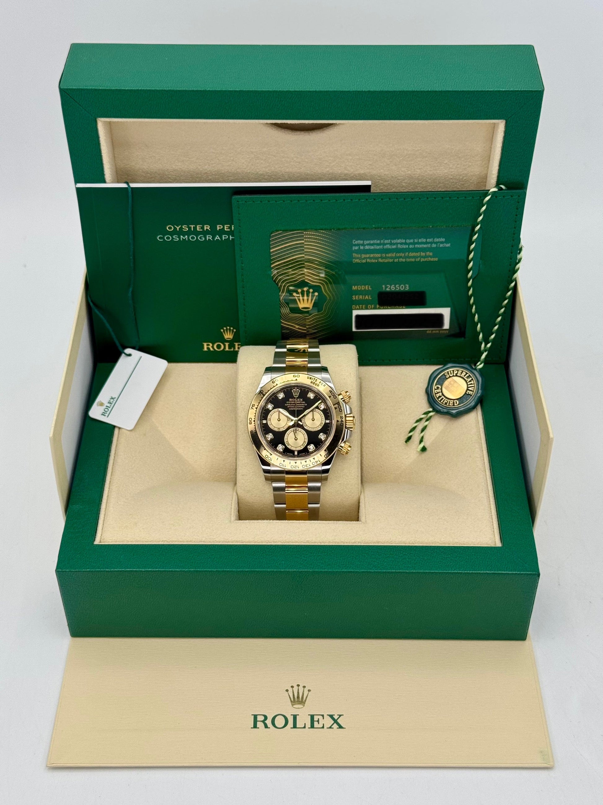 NEW 2025 Rolex Daytona 40mm 126503 Two-Tone Black Diamond Dial - MyWatchLLC
