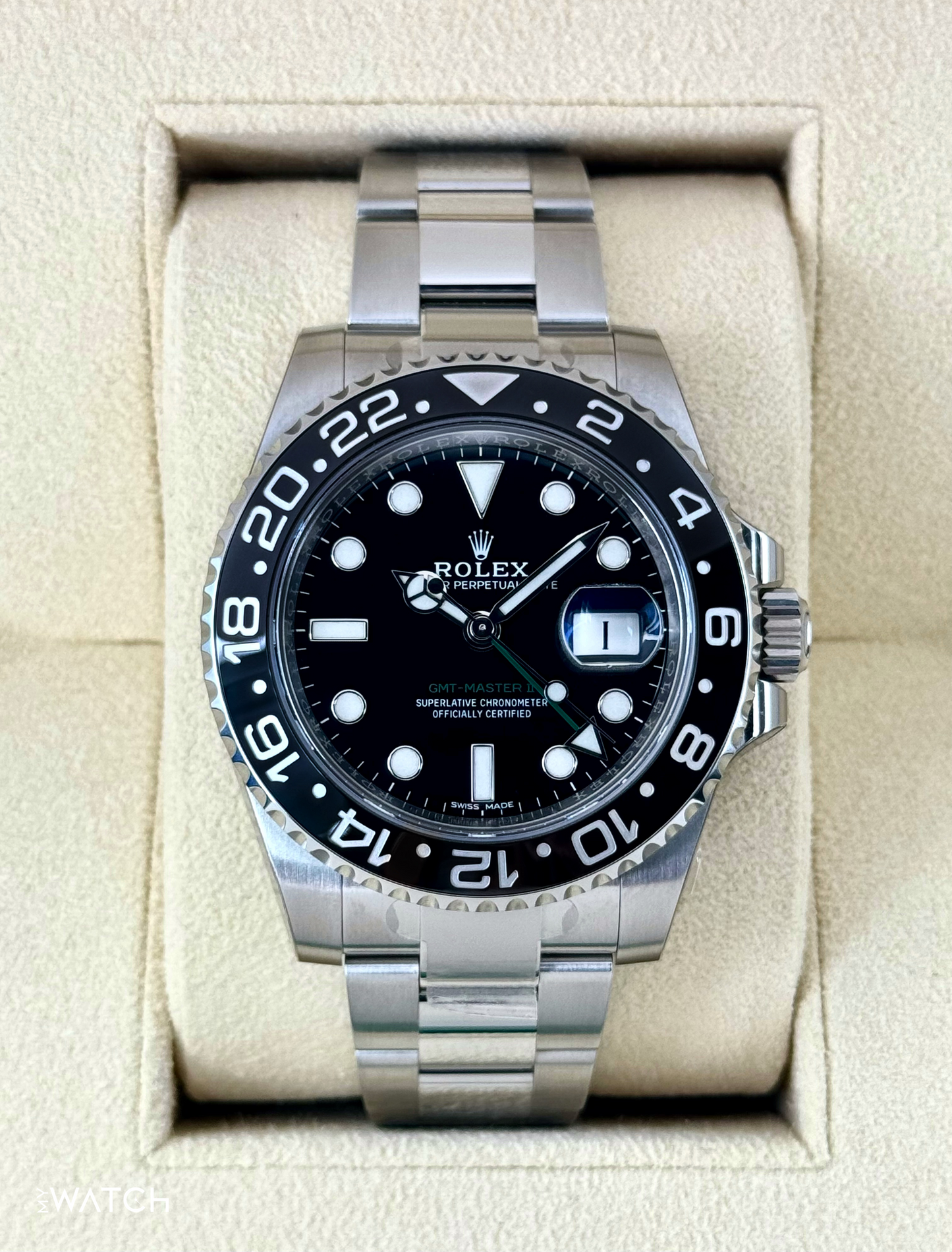 2017 Rolex GMT-Master II 40mm 116710LN Stainless Steel Black Dial (STICKERED) - MyWatchLLC