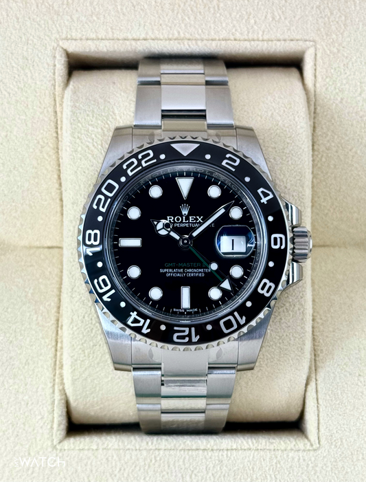 2017 Rolex GMT-Master II 40mm 116710LN Stainless Steel Black Dial (STICKERED) - MyWatchLLC