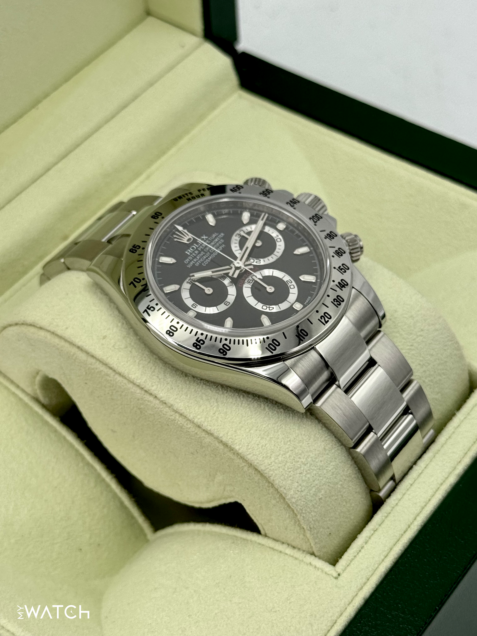 2013 Rolex Daytona 40mm 116520 Stainless Steel Black Dial - MyWatchLLC