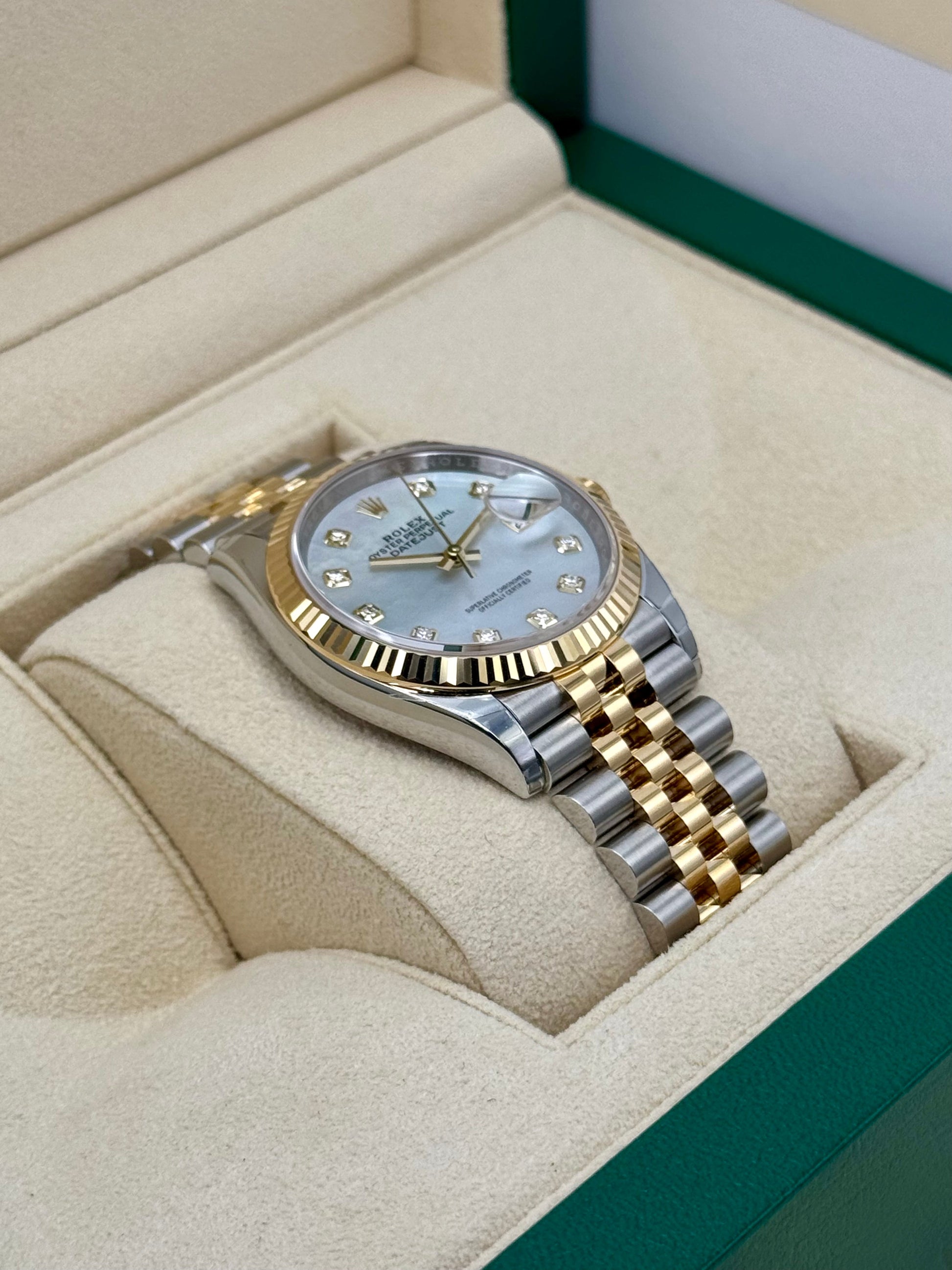 NEW 2024 Rolex Datejust 36mm 126233 Mother of Pearl Diamond Dial - MyWatchLLC