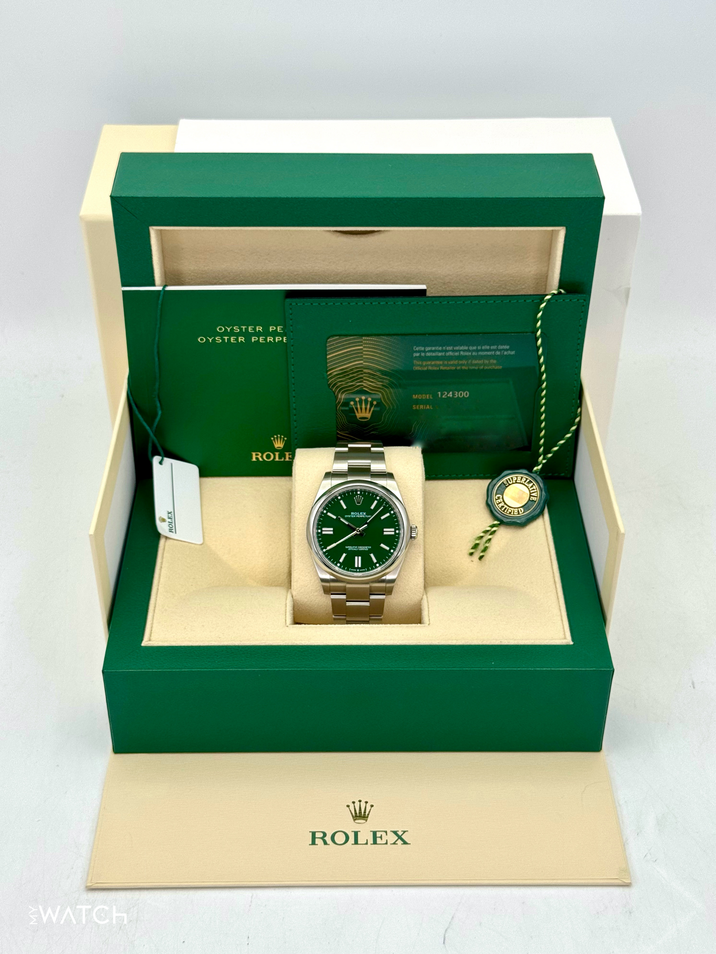 2023 Rolex Oyster Perpetual 41mm 124300 Green Dial - MyWatchLLC