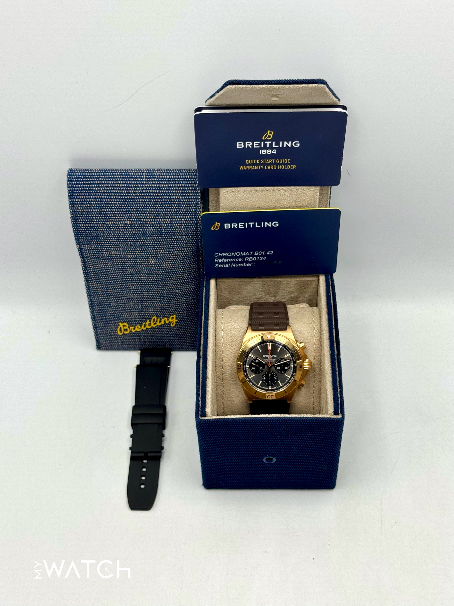 2023 Breitling Chronomat B01 42mm RB0134 Red Gold Grey Dial - MyWatchLLC