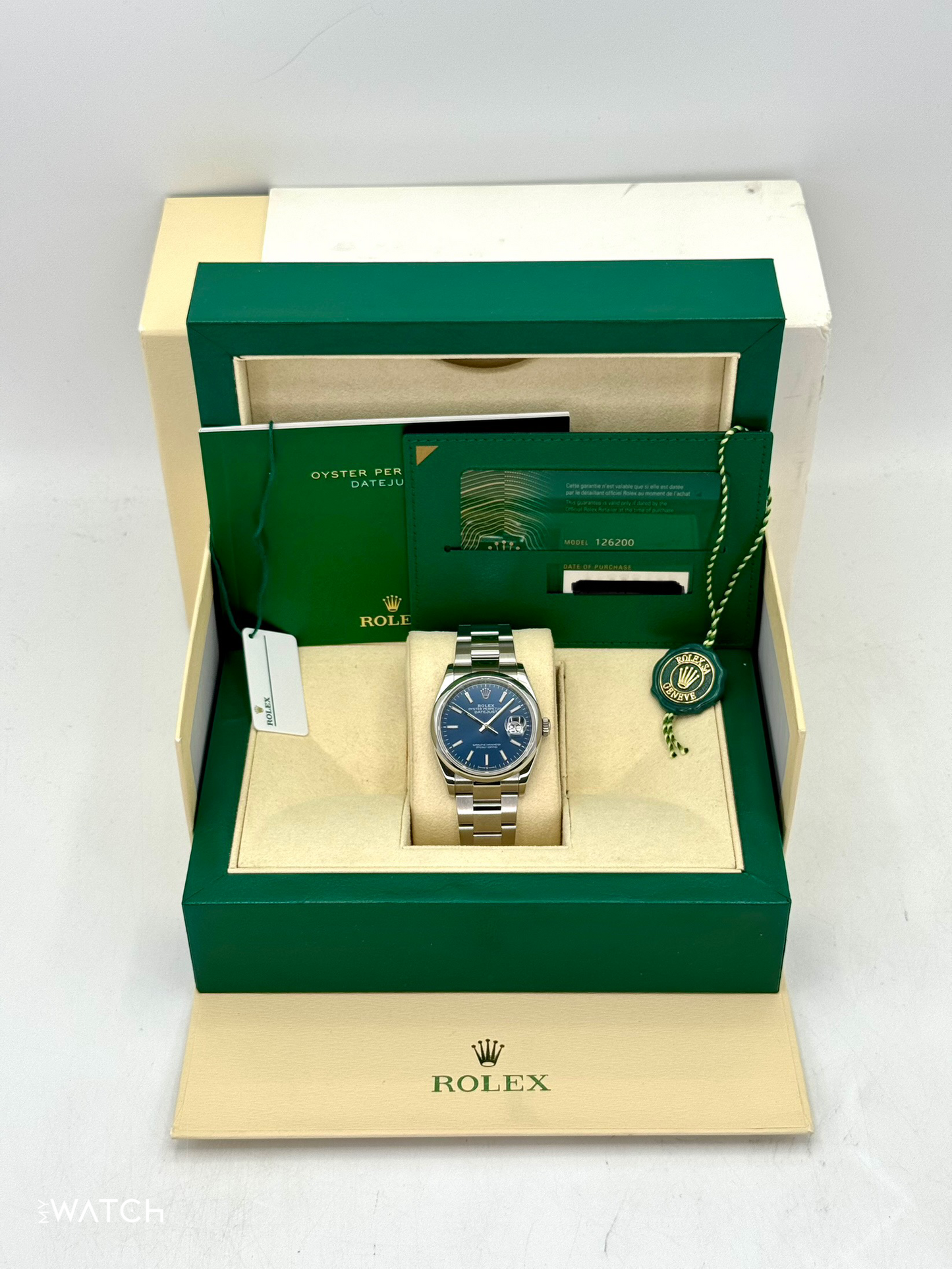 2020 Rolex Datejust 36mm 126200 Stainless Steel Oyster Blue Dial - MyWatchLLC