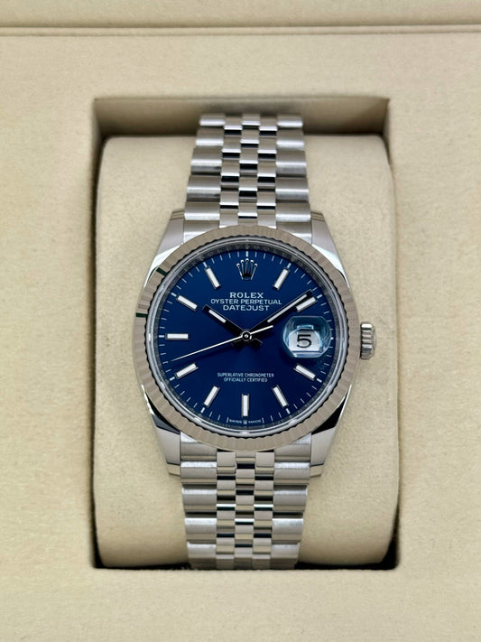NEW 2025 Rolex Datejust 36mm 126234 Stainless Steel Jubilee Blue Dial - MyWatchLLC