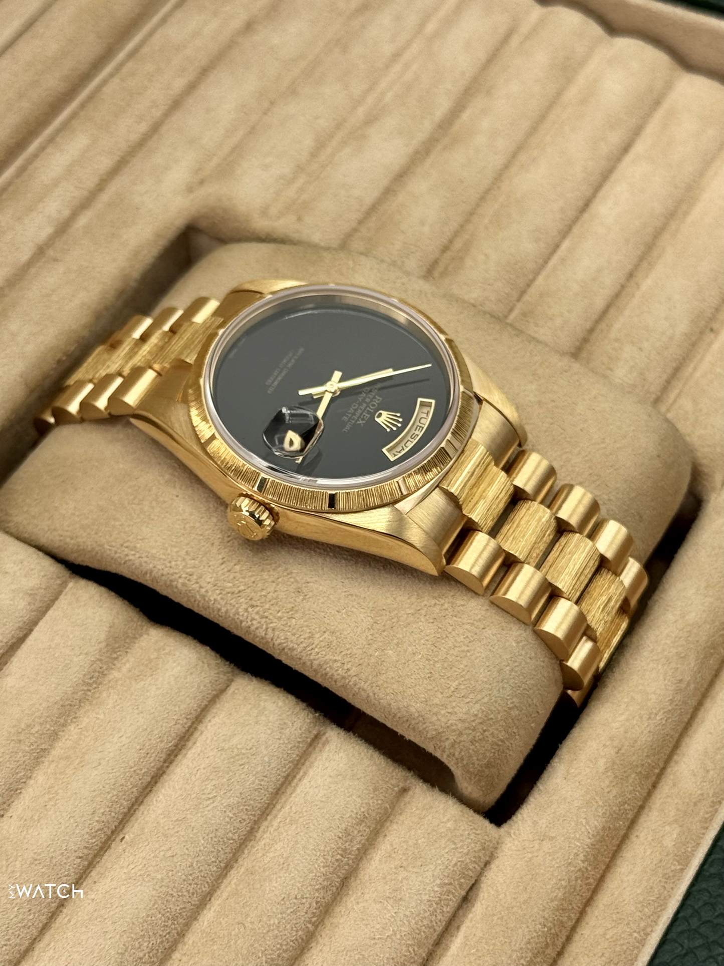 1998 Rolex Day-Date 36mm 18248 Presidential Black Onyx Dial (FRESH ROLEX SERVICE)