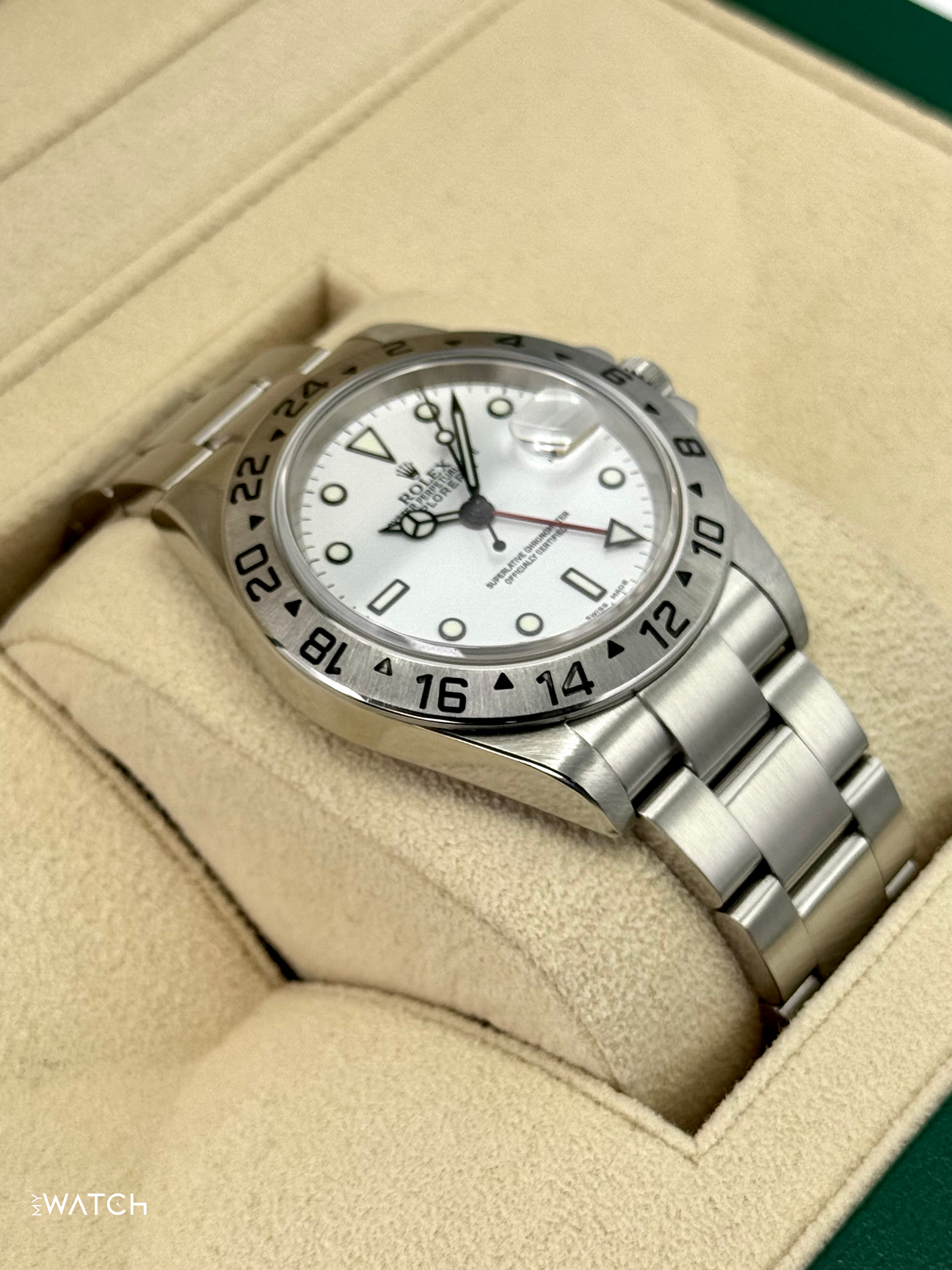 2006 Rolex Explorer II 40mm 16570 Stainless Steel Polar White Dial - MyWatchLLC