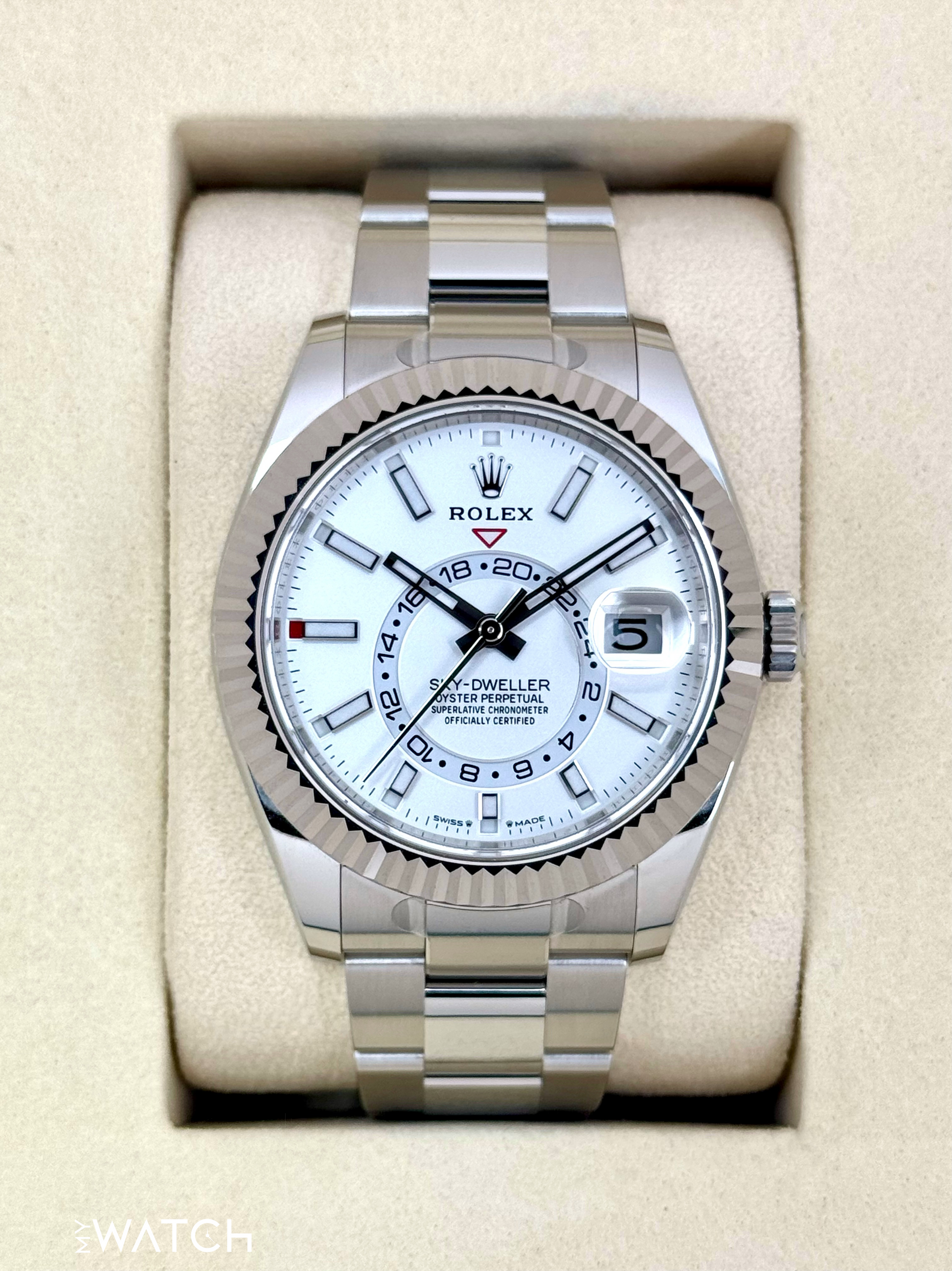 NEW 2025 Rolex Sky-Dweller 42mm 336934 Stainless Steel Oyster White Dial - MyWatchLLC