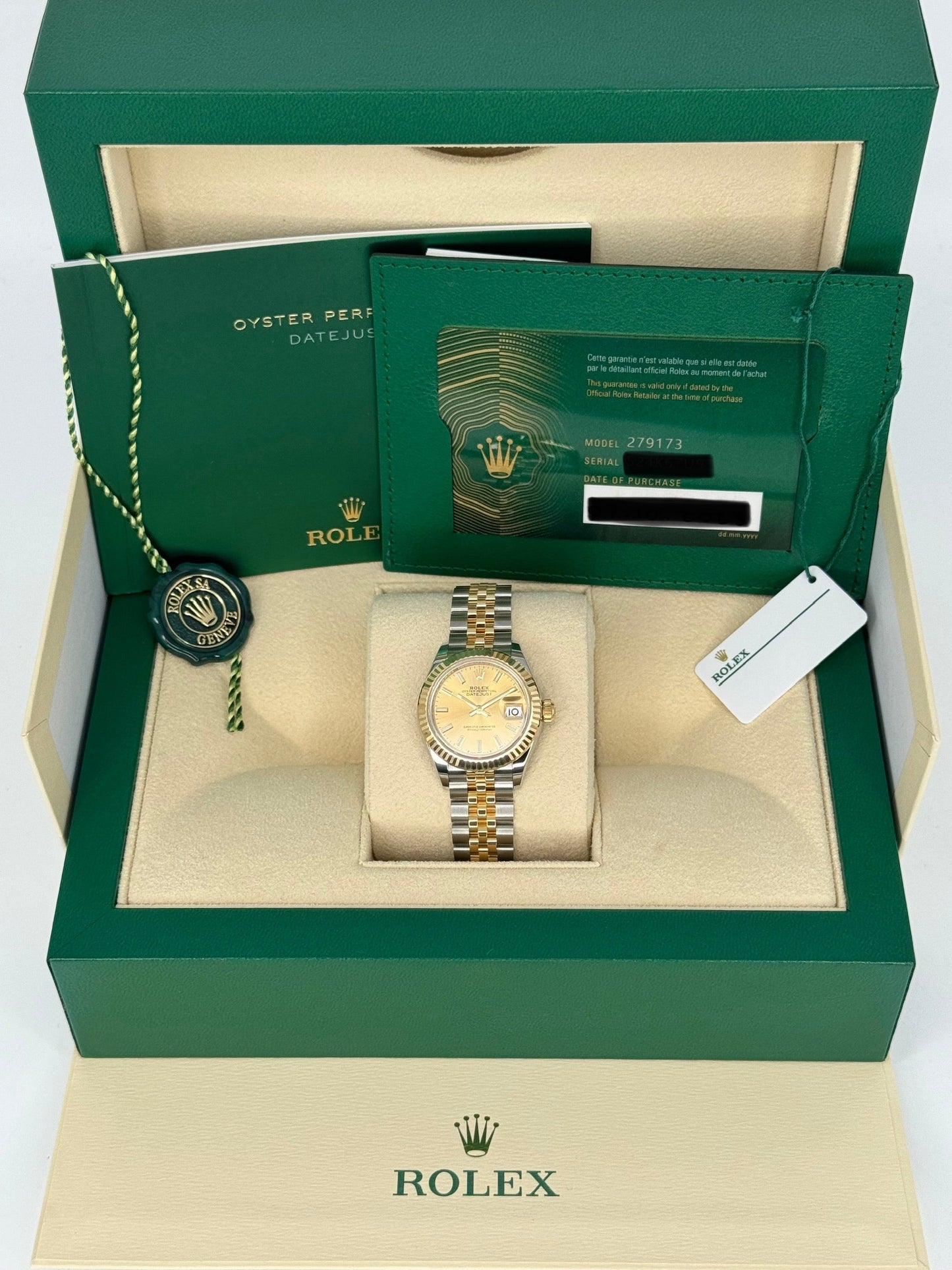 NEW 2024 Rolex Lady Datejust 28mm 279173 Jubilee Champagne Dial - MyWatchLLC