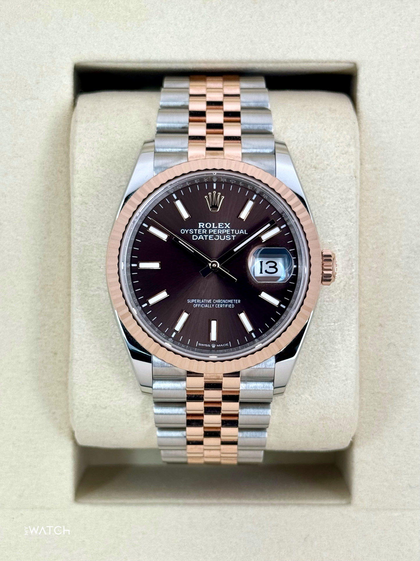 NEW 2025 Rolex Datejust 36mm 126231 Two-Tone Jubilee Chocolate Dial - MyWatchLLC
