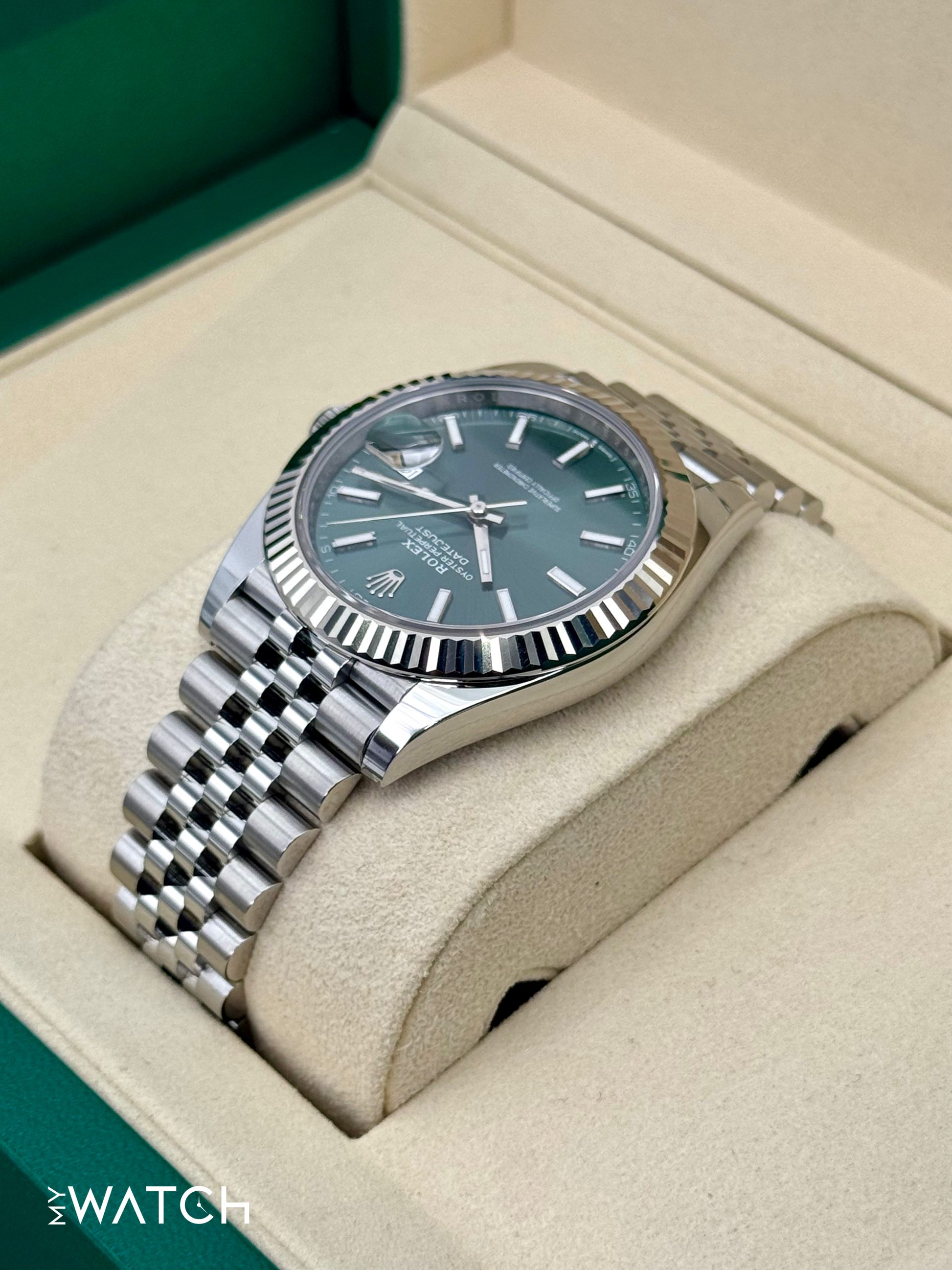 2025 Rolex Datejust 41mm 126334 Jubilee Green Dial - MyWatchLLC