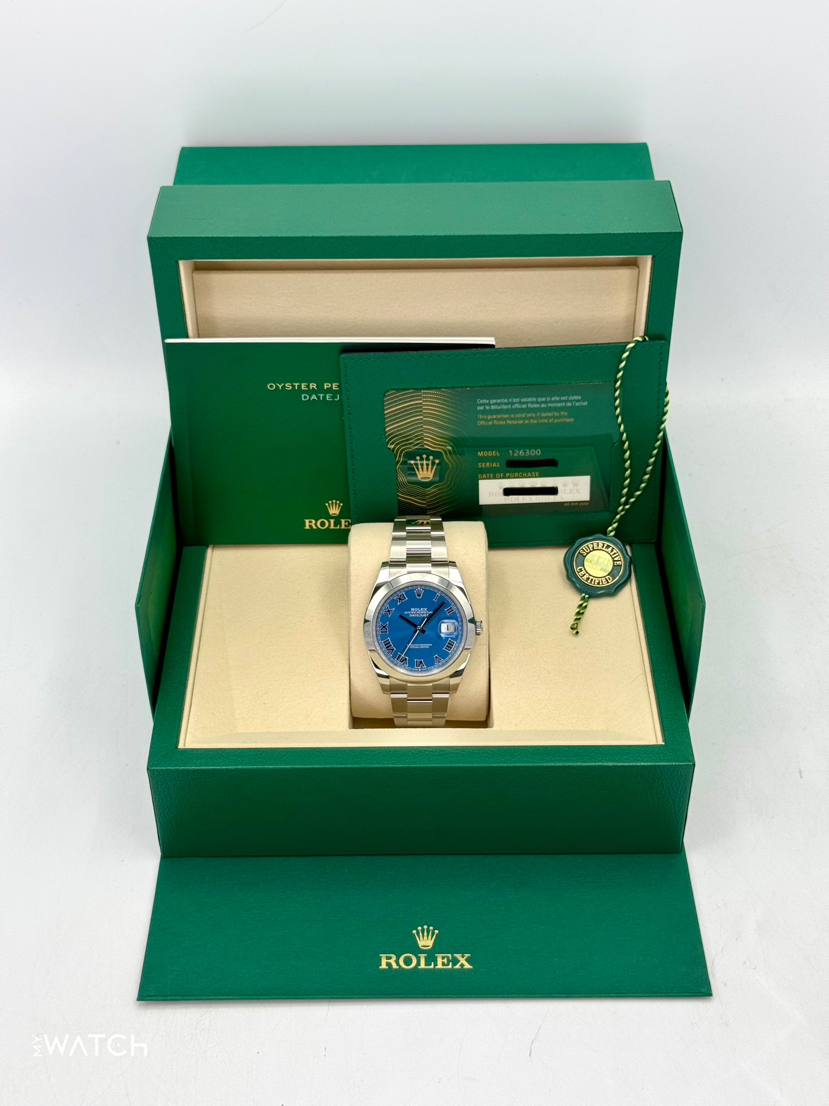 NEW 2025 Rolex Datejust 41mm 126300 Oyster Blue Roman Numeral Dial - MyWatchLLC