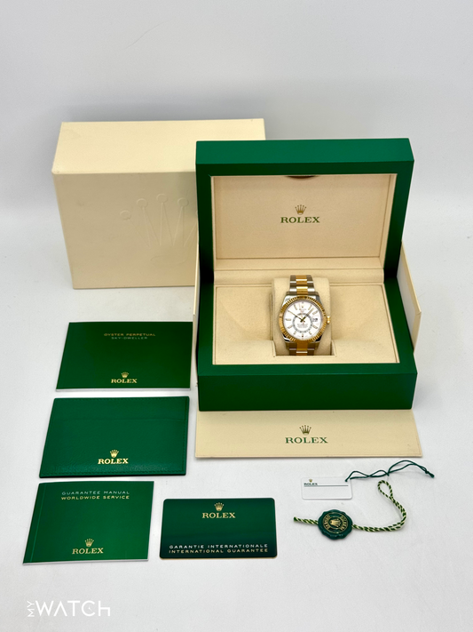 2022 Rolex Sky-Dweller 42mm 326933 Two-Tone Oyster White Dial - MyWatchLLC
