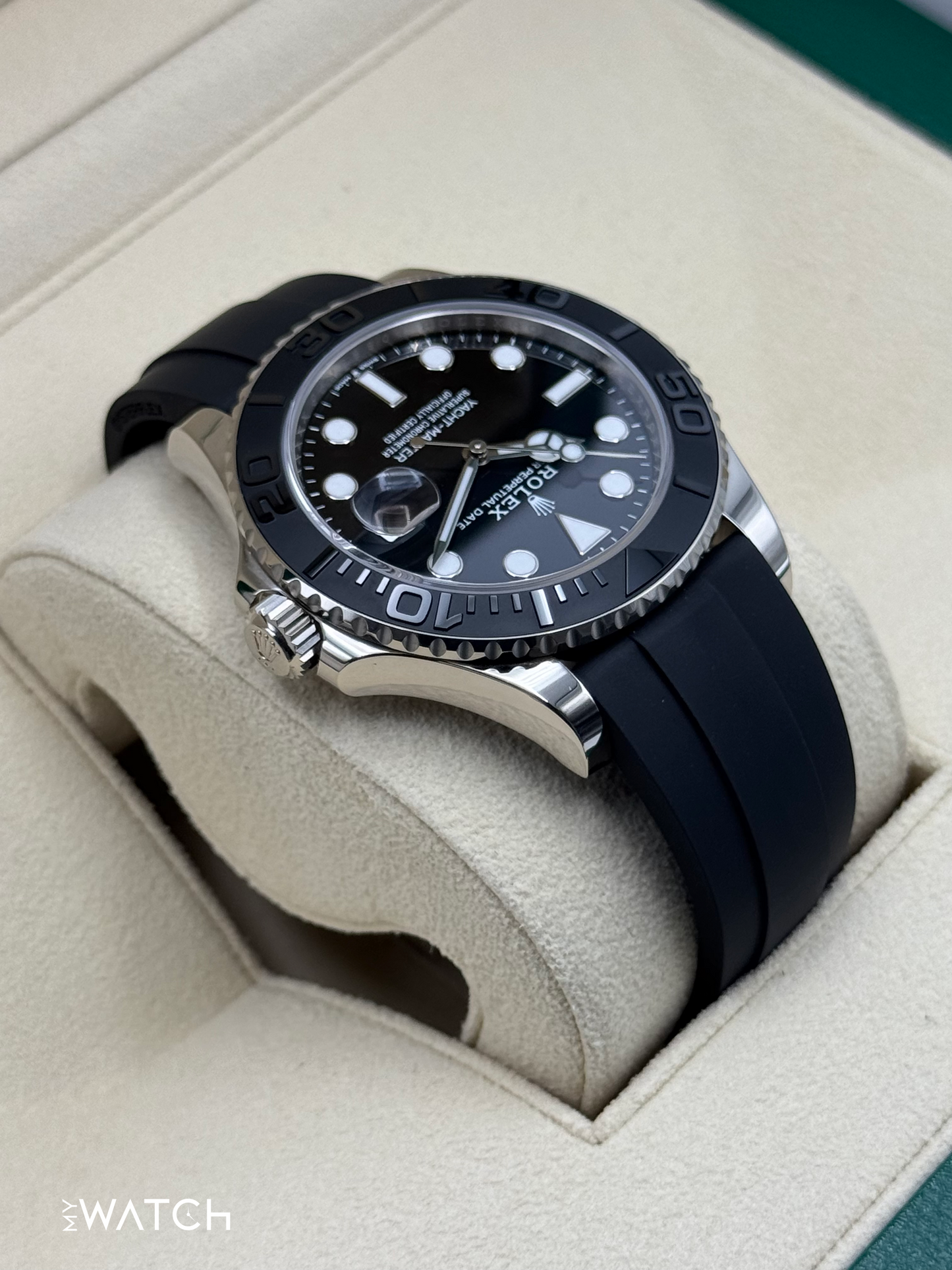 2024 Rolex Yacht-Master 42mm 226659 White Gold Oysterflex Black Dial - MyWatchLLC