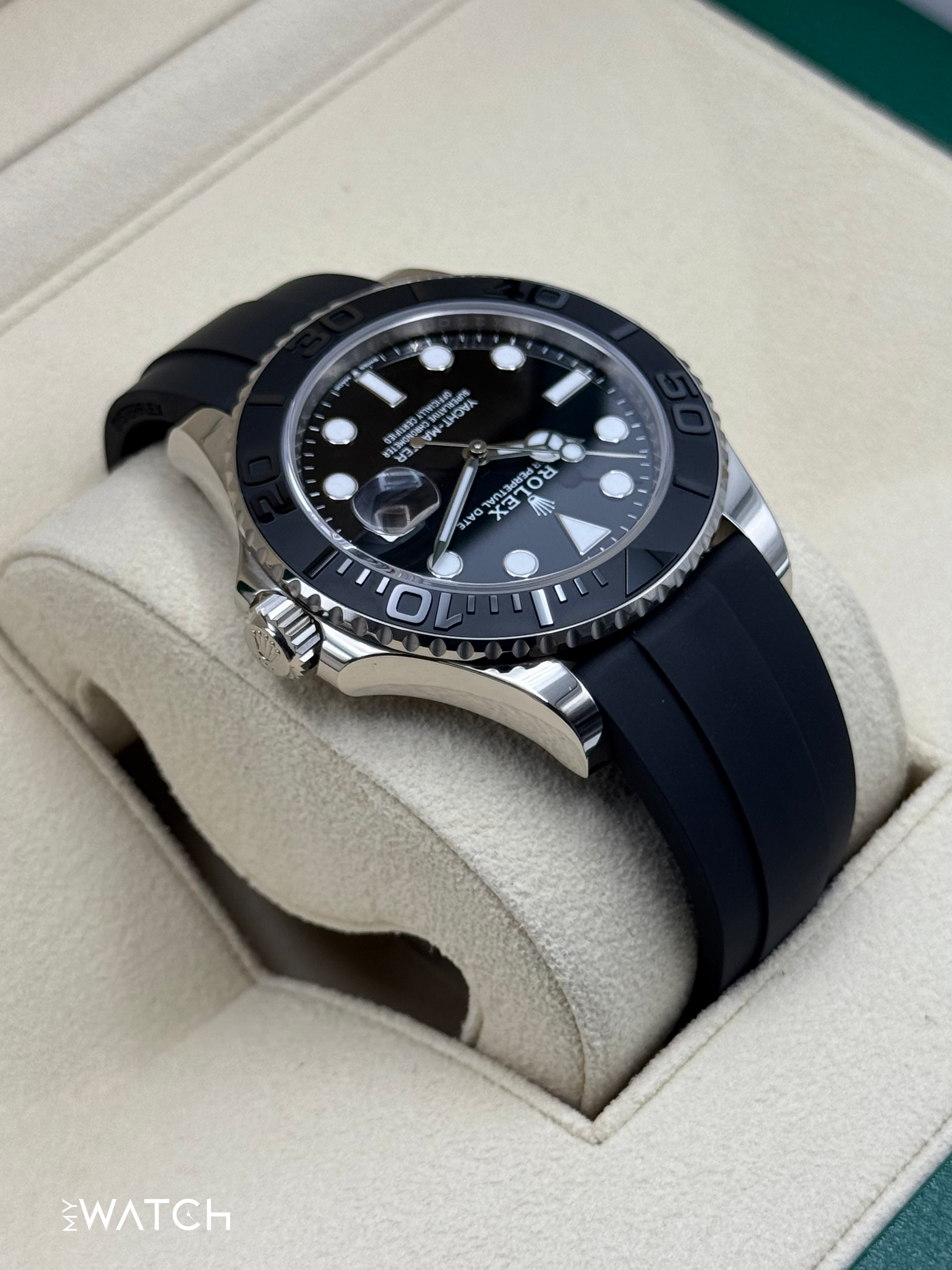 2024 Rolex Yacht-Master 42mm 226659 White Gold Oysterflex Black Dial - MyWatchLLC
