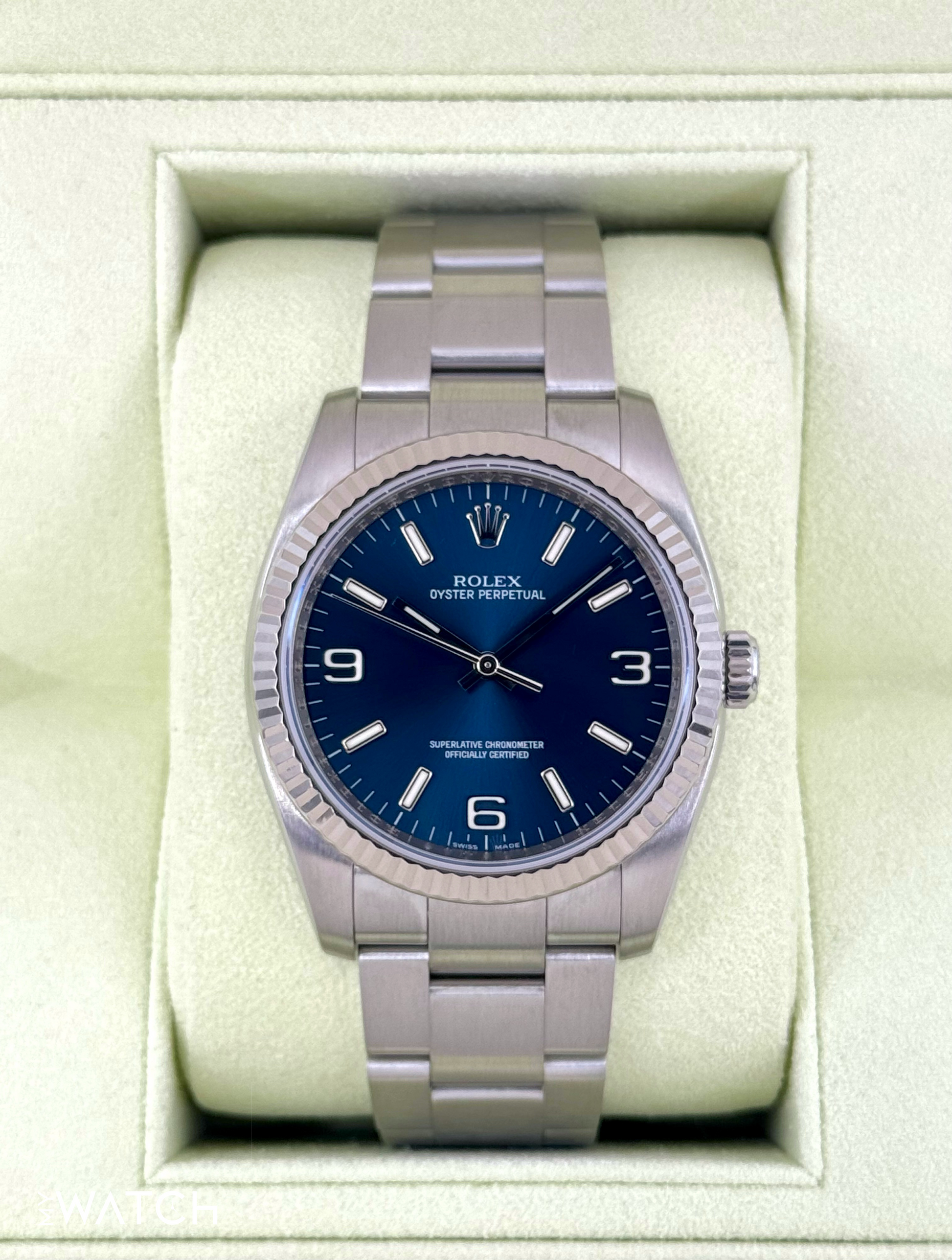 2008 Rolex Oyster Perpetual 36mm 116034 Blue Dial - MyWatchLLC