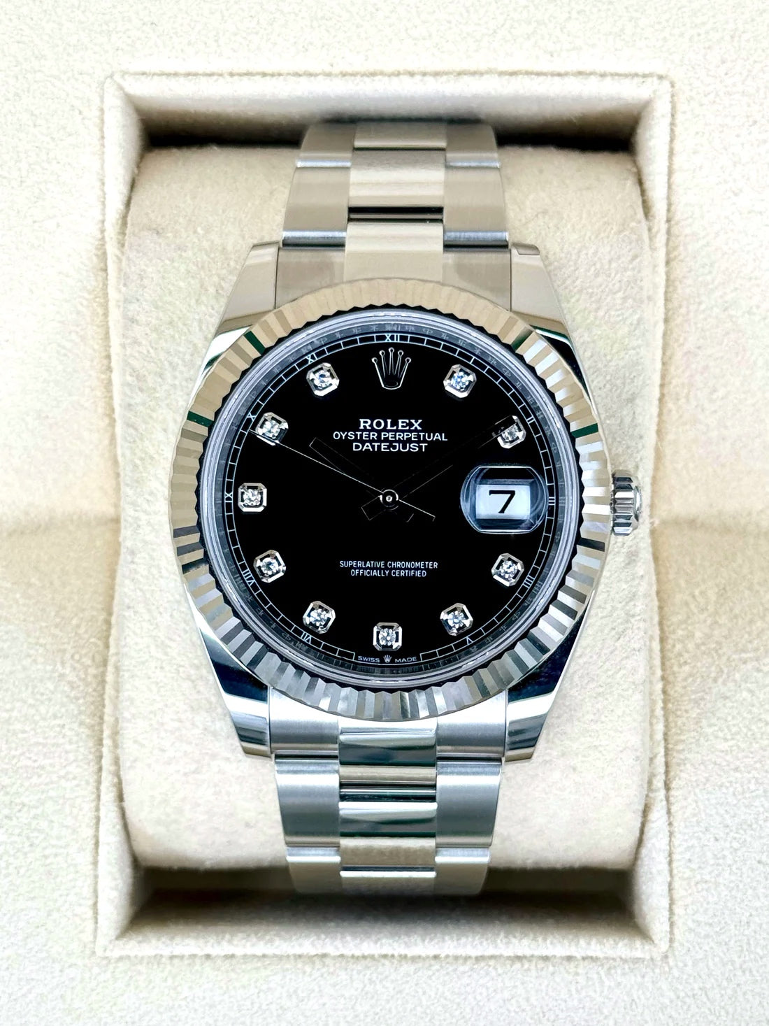 NEW 2024 Rolex Datejust 41mm 126334 Oyster Black Diamond Dial - MyWatchLLC