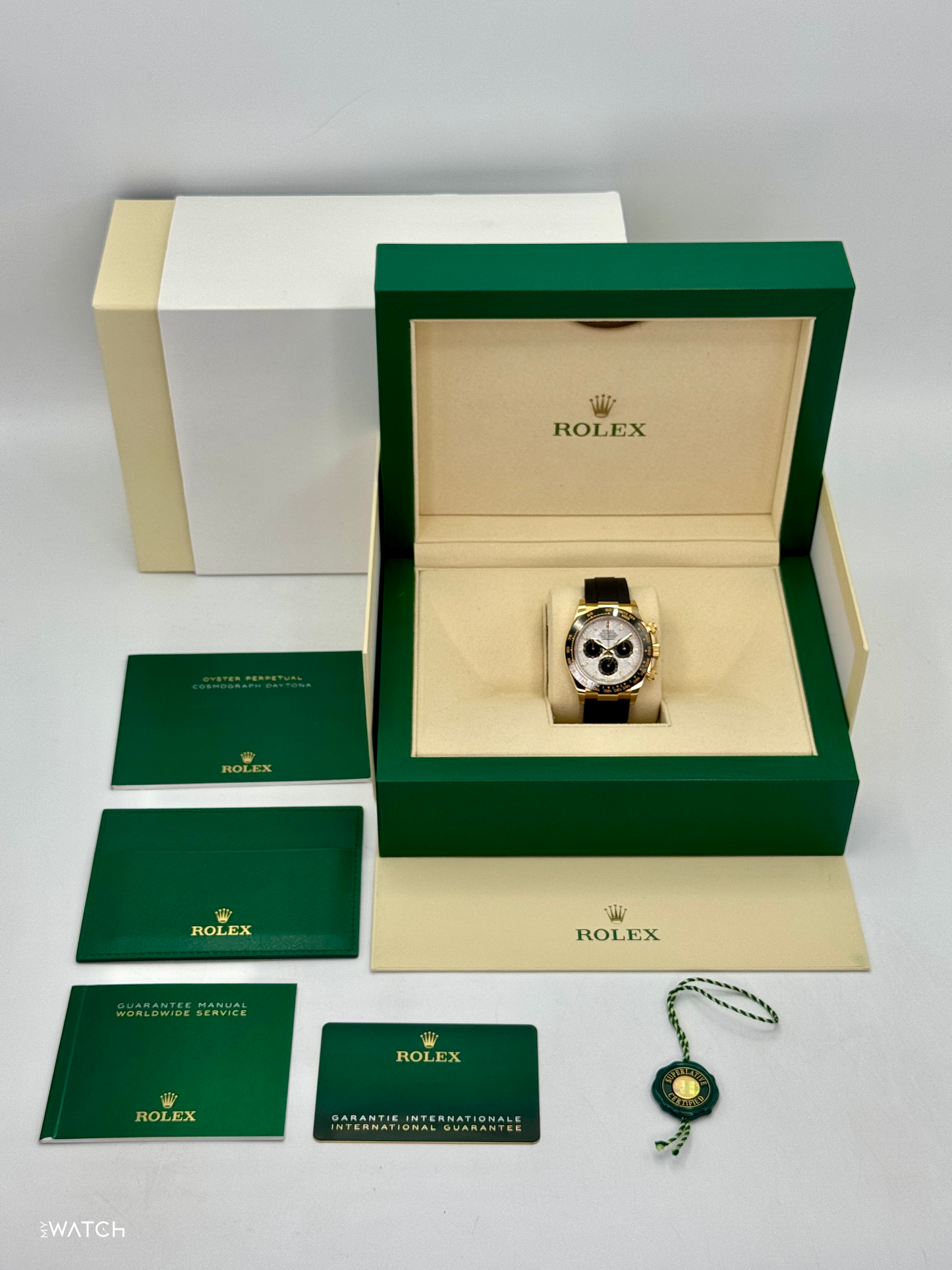 2022 Rolex Daytona 40mm 116518LN Oysterflex Yellow Gold Meteorite Dial - MyWatchLLC