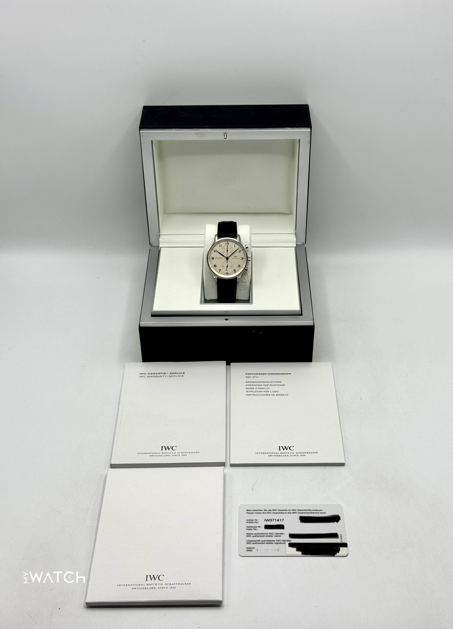 2010 IWC Portuguese Chronograph 41mm IW371417 Stainless Steel White Dial - MyWatchLLC