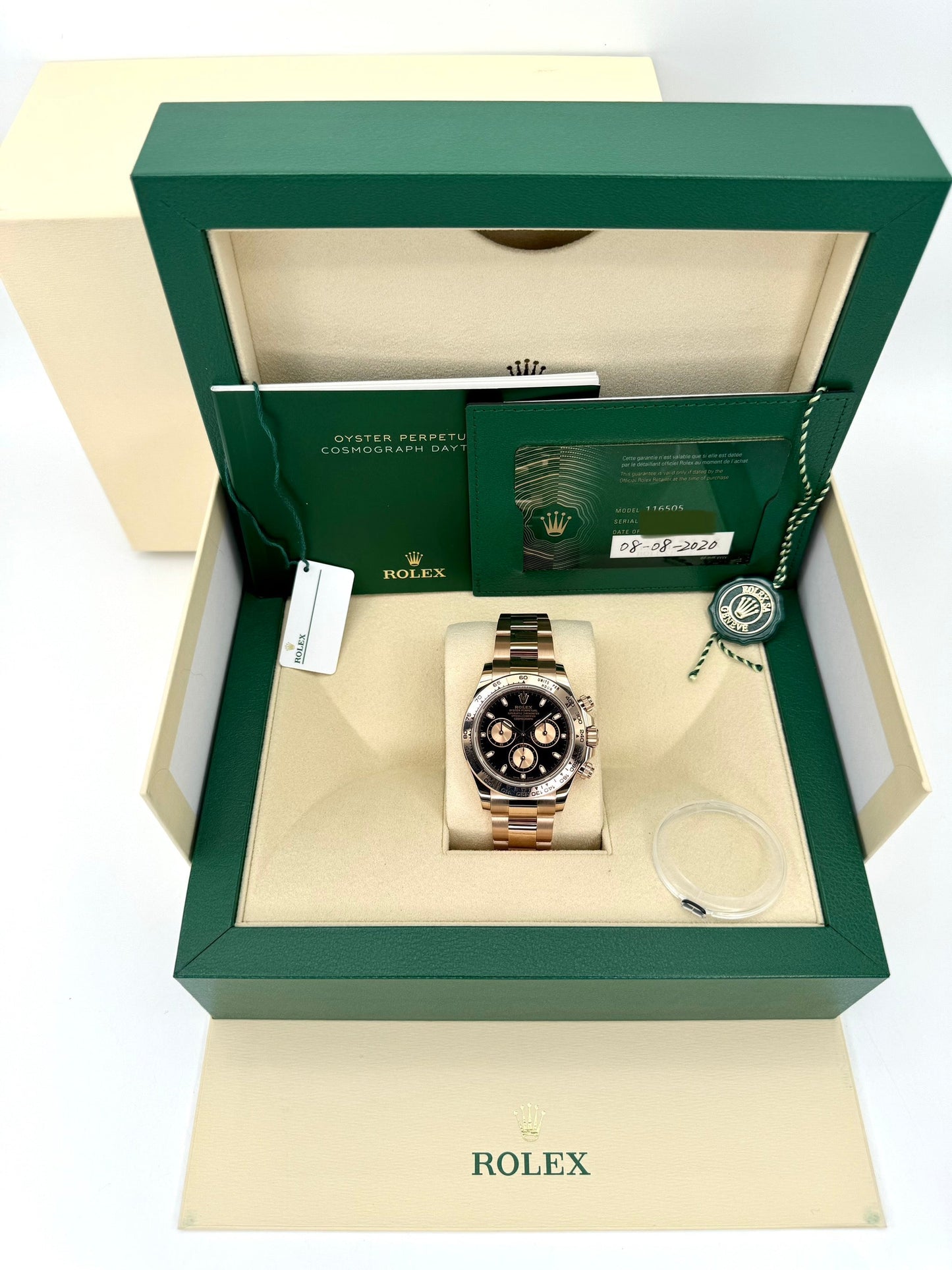 2020 Rolex Daytona Rose Gold 116505 Black and Sundust Dial - MyWatchLLC