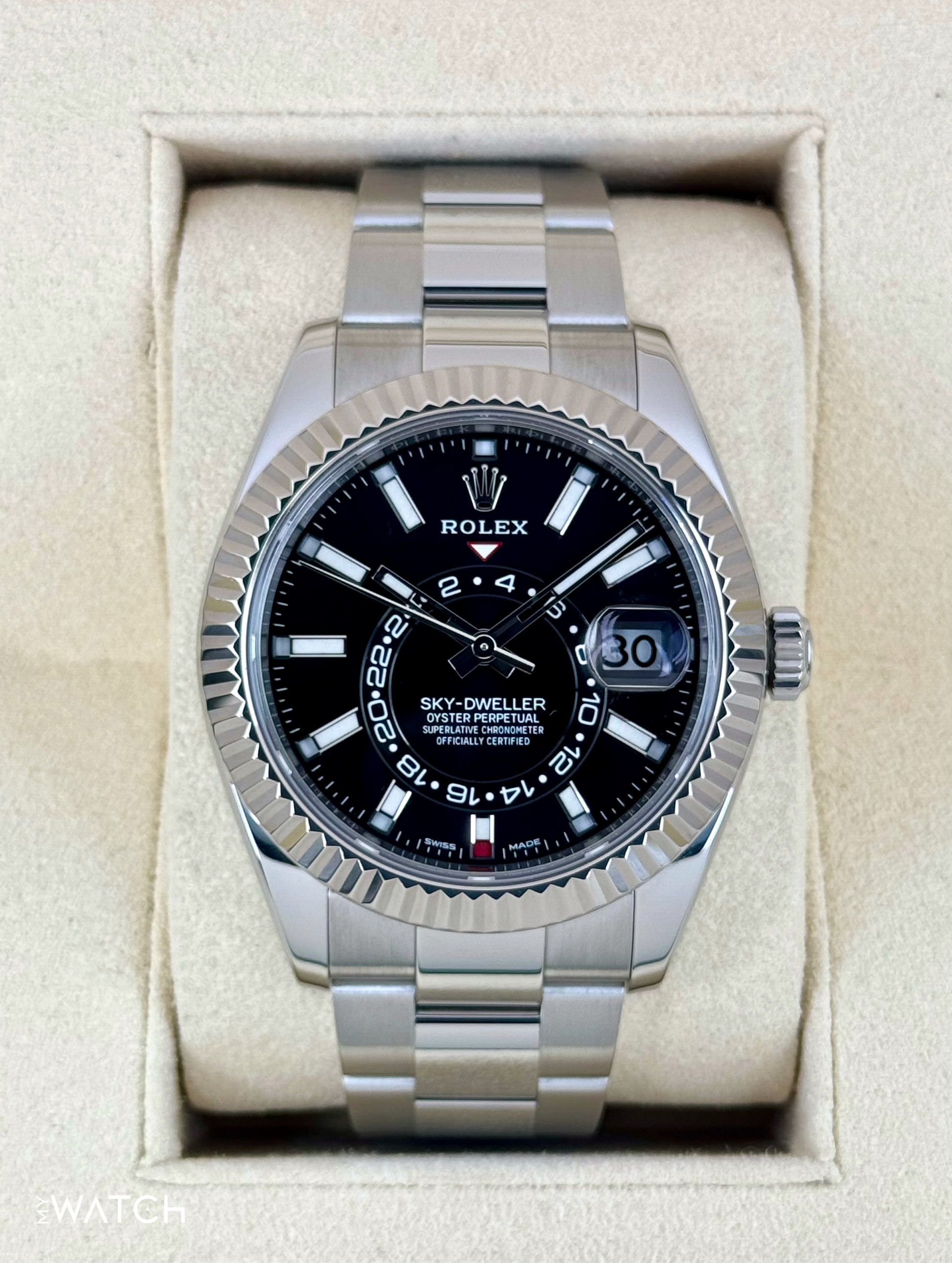 2019 Rolex Sky-Dweller 42mm 326934 Oyster Black Dial - MyWatchLLC