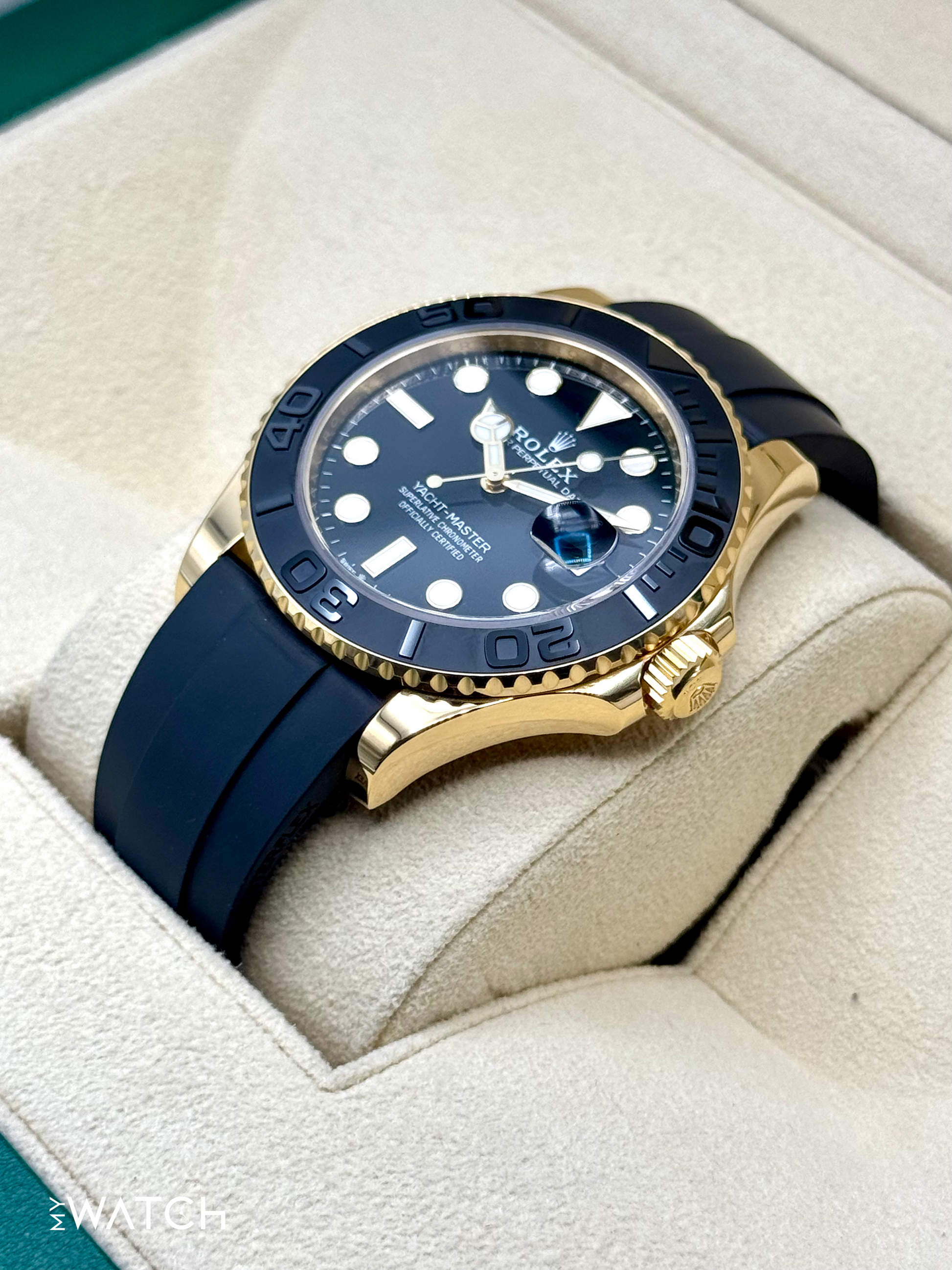 2024 Rolex Yacht-Master 42mm 226658 Gold Oysterflex Black Dial - MyWatchLLC