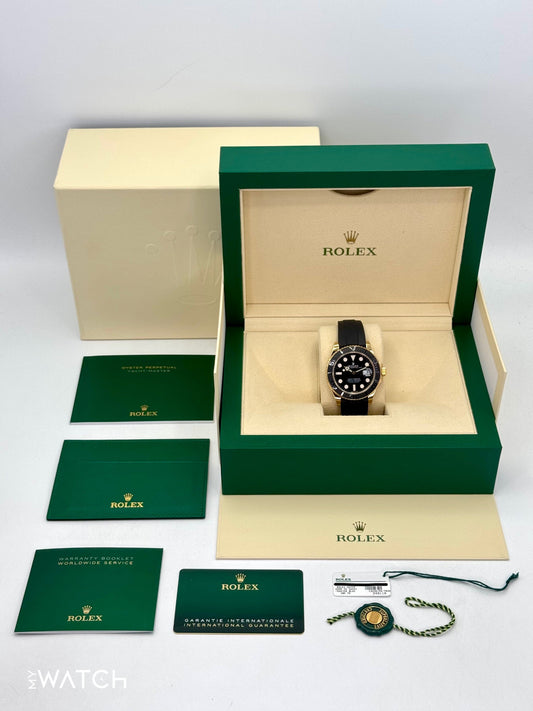 2024 Rolex Yacht-Master 42mm 226658 Gold Oysterflex Black Dial - MyWatchLLC