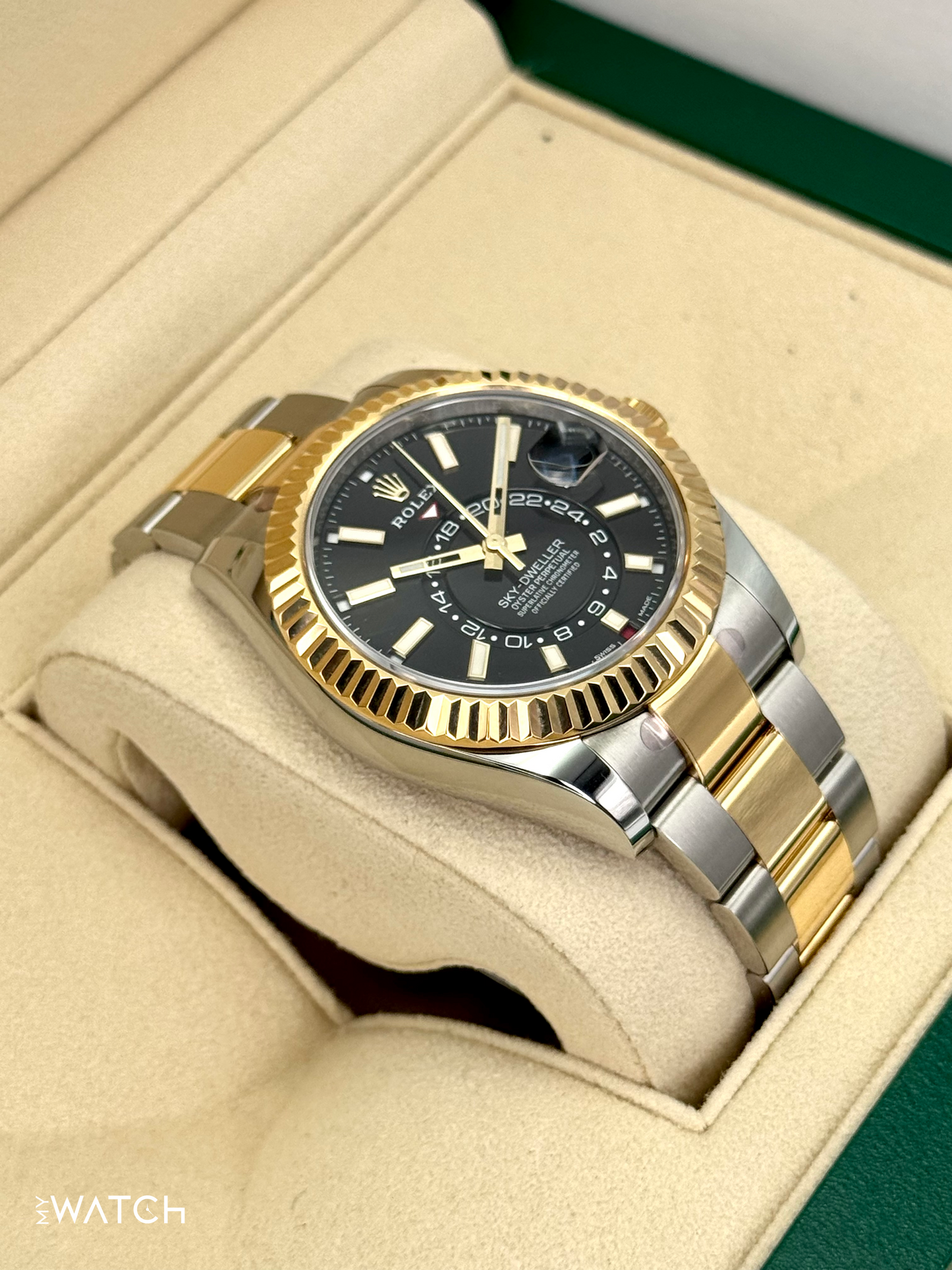 2022 Rolex Sky-Dweller 42mm 326933 Two-Tone Oyster Black Dial - MyWatchLLC