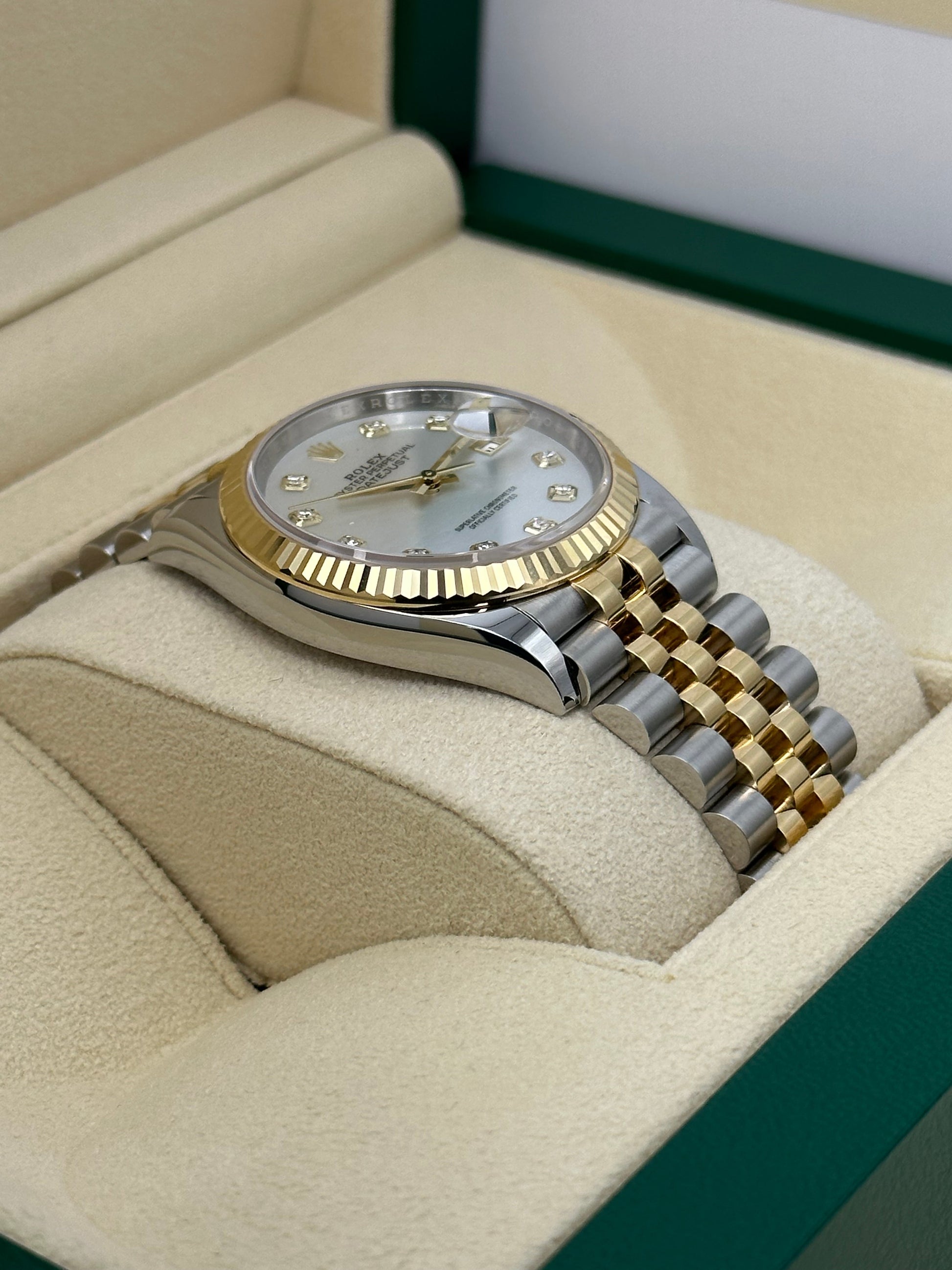 NEW 2023 Rolex Datejust 36mm 126233 Mother of Pearl Diamond Dial - MyWatchLLC