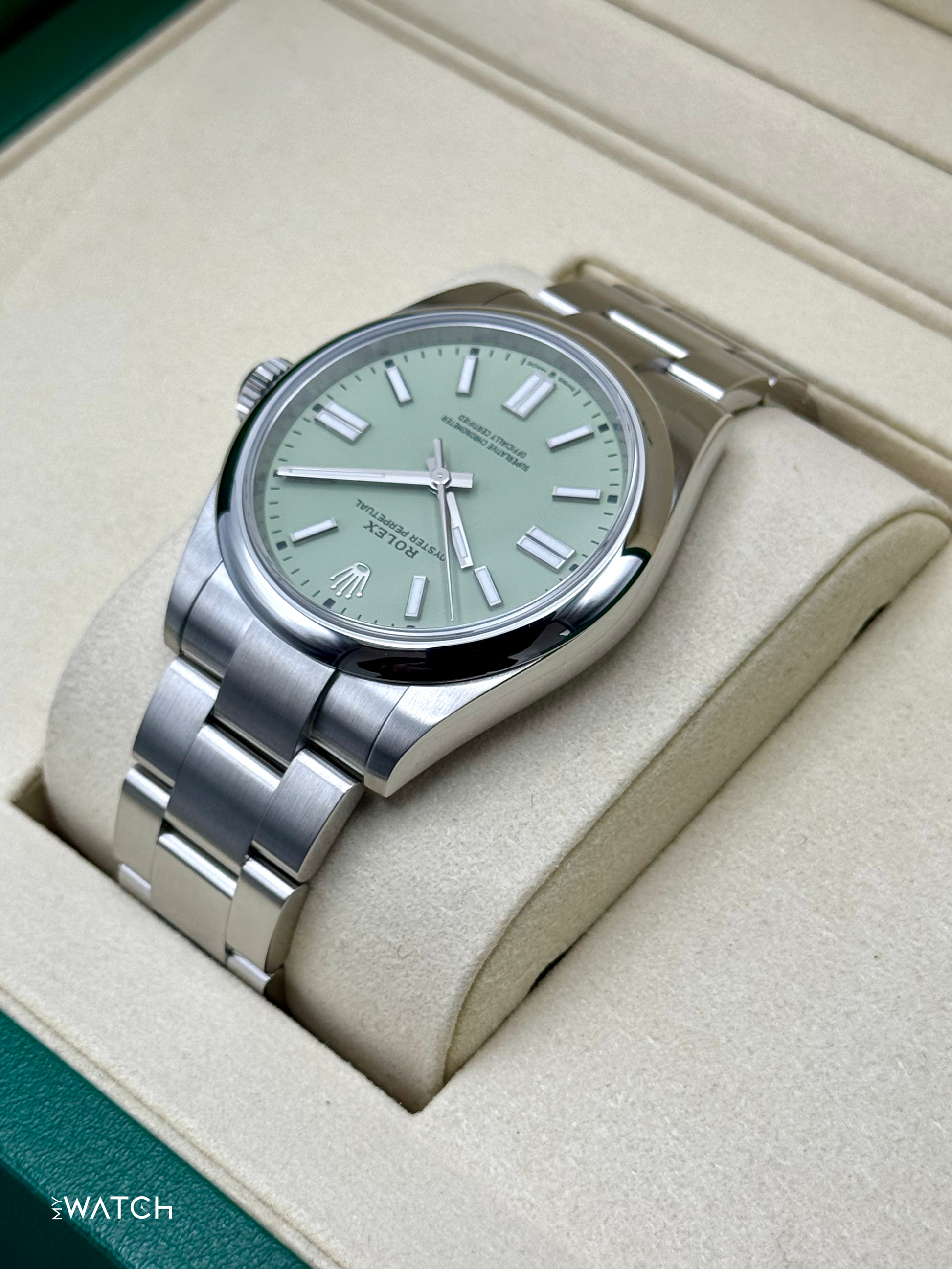 NEW 2025 Rolex Oyster Perpetual 41mm 134300 Pistachio Dial - MyWatchLLC