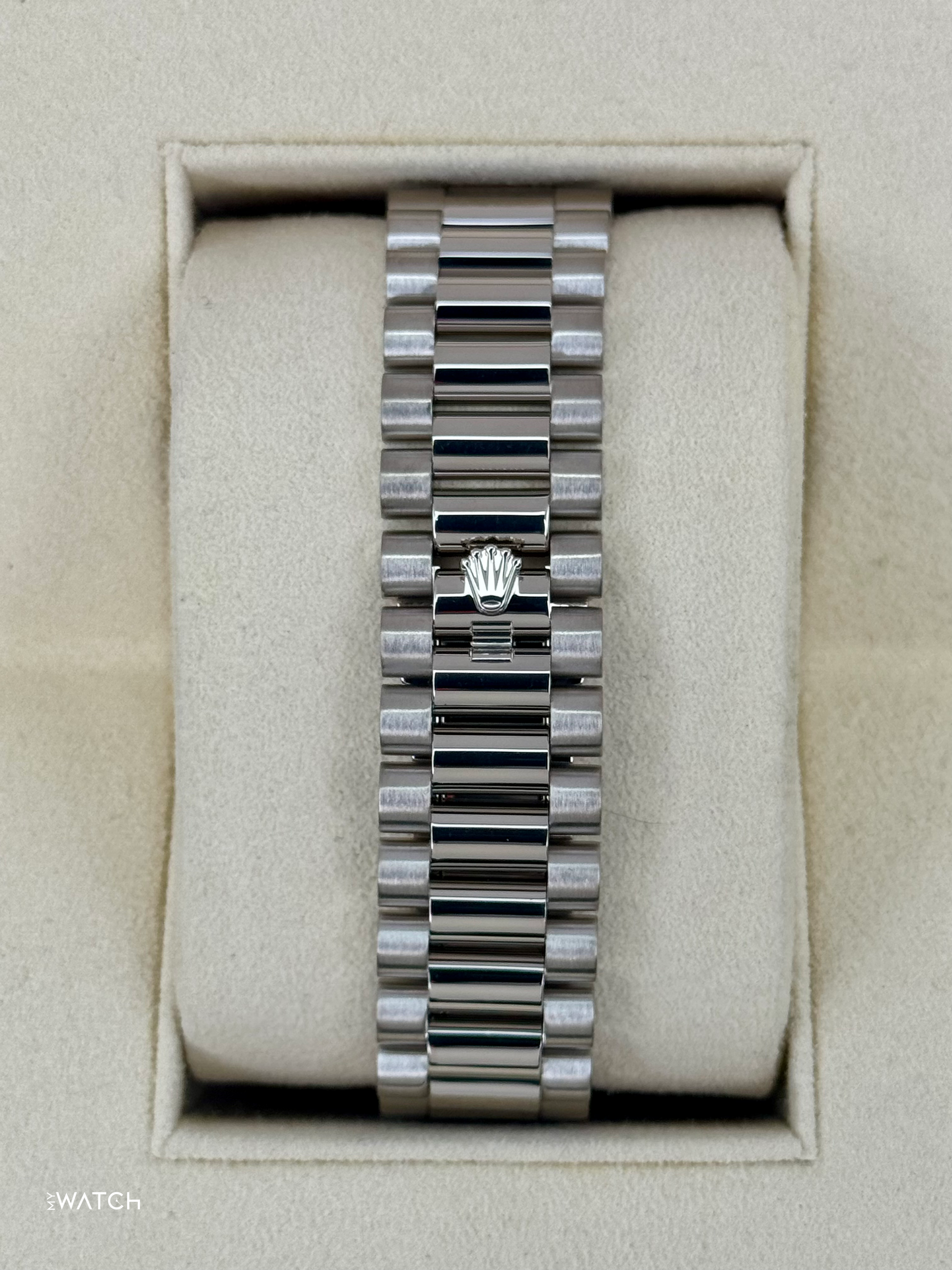 2021 Rolex Day-Date 40mm 228239 White Gold Blue Dial - MyWatchLLC