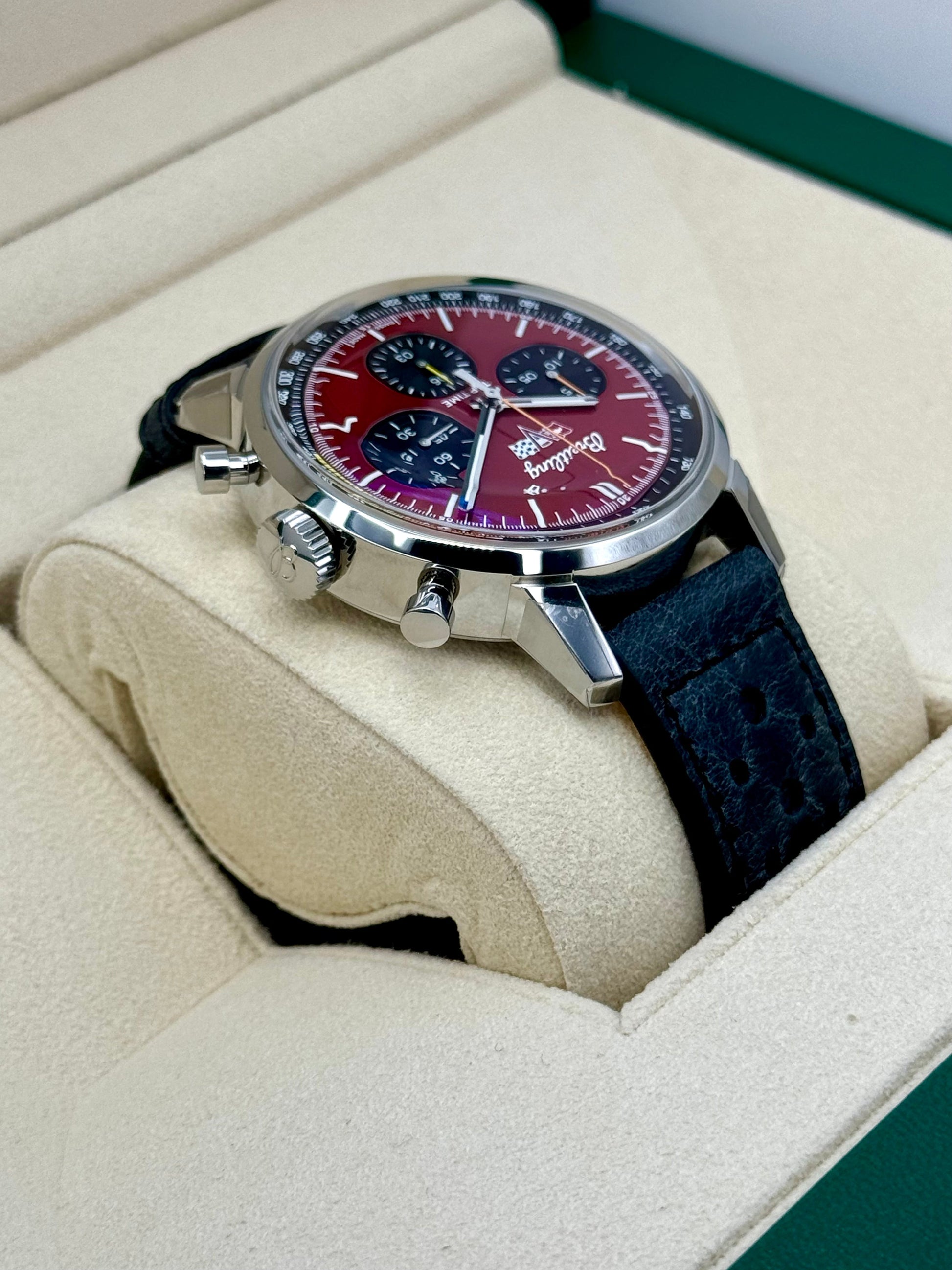 New 2024 Breitling Top Time Chronograph 42mm A25310 Steel Red Dial - MyWatchLLC