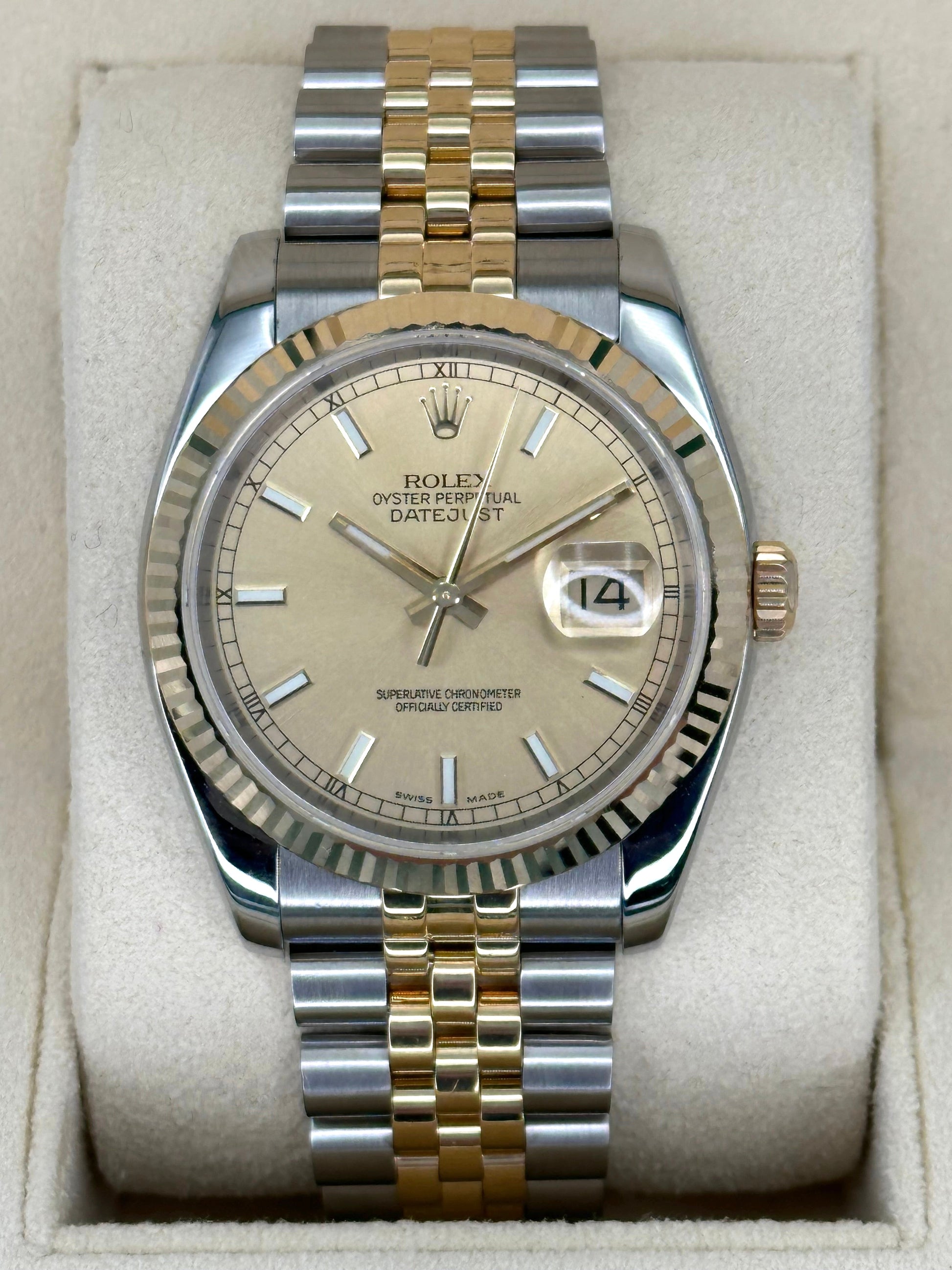 2005 Rolex Datejust 36mm 116233 Two-Tone Jubilee Champagne Dial - MyWatchLLC