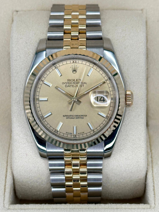 2005 Rolex Datejust 36mm 116233 Two-Tone Jubilee Champagne Dial - MyWatchLLC