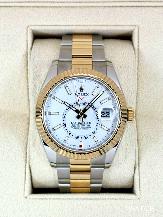 2022 Rolex Sky-Dweller 42mm 326933 Two-Tone Oyster White Dial - MyWatchLLC