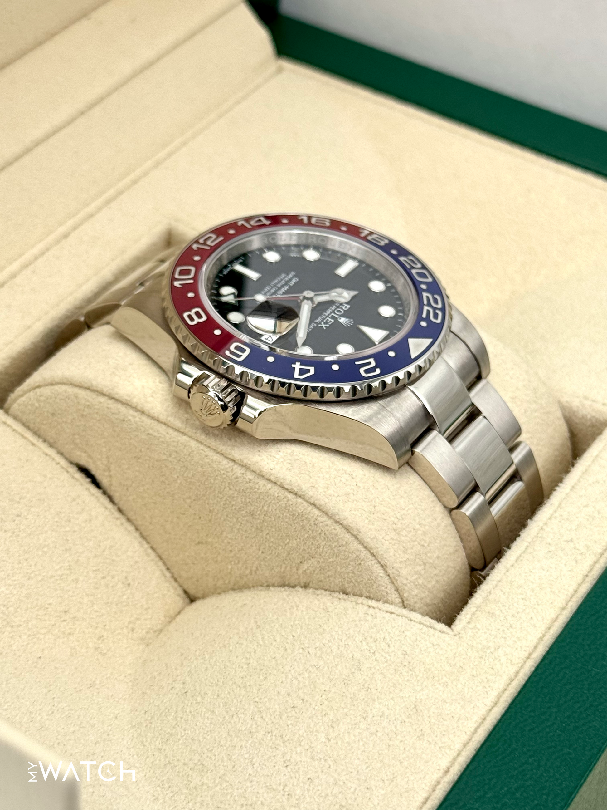 2016 Rolex GMT-Master II "Pepsi" 40mm 116719BLRO White Gold Black Dial - MyWatchLLC