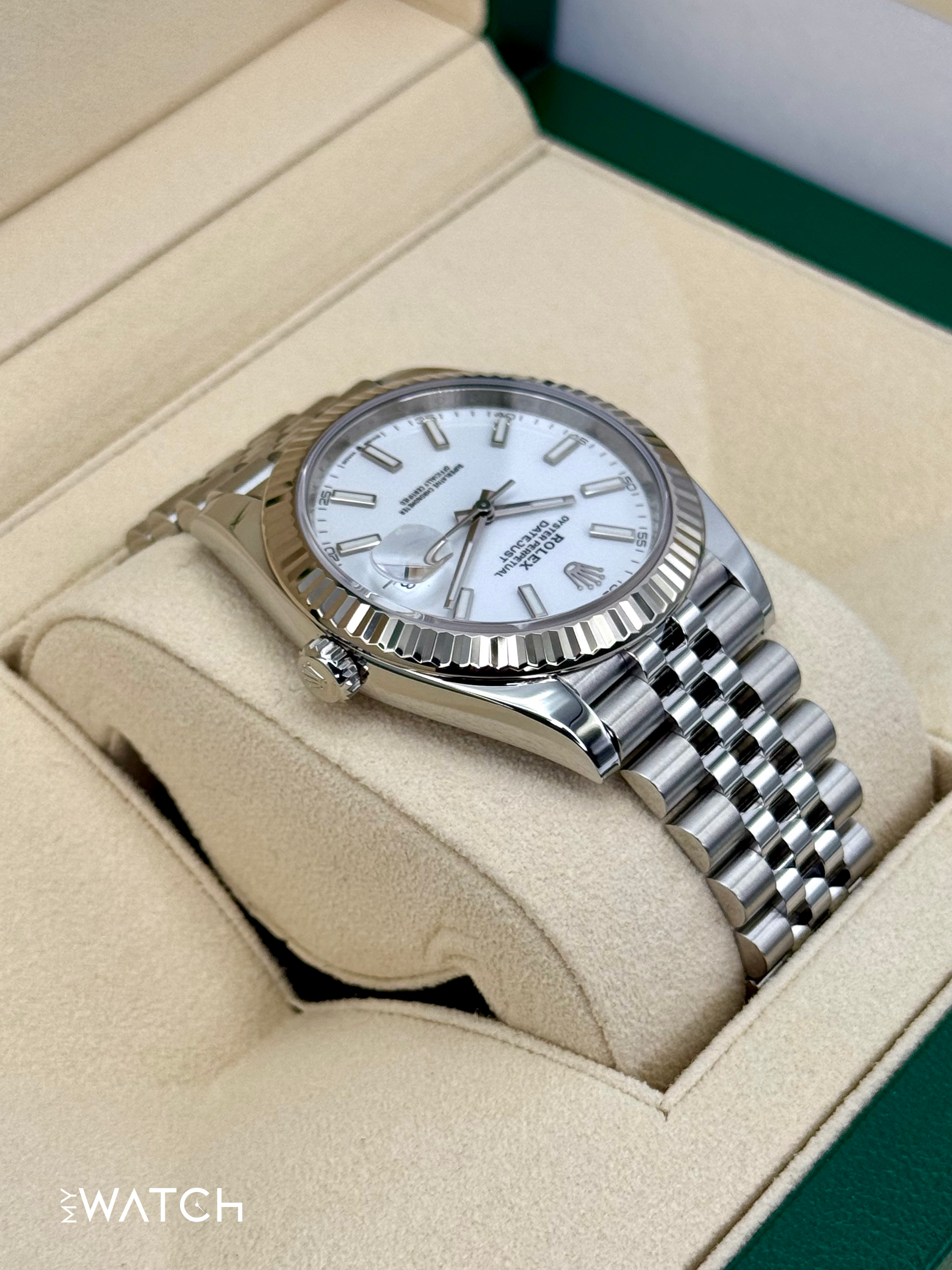 2021 Rolex Datejust 41mm 126334 Stainless Steel Jubilee White Dial - MyWatchLLC