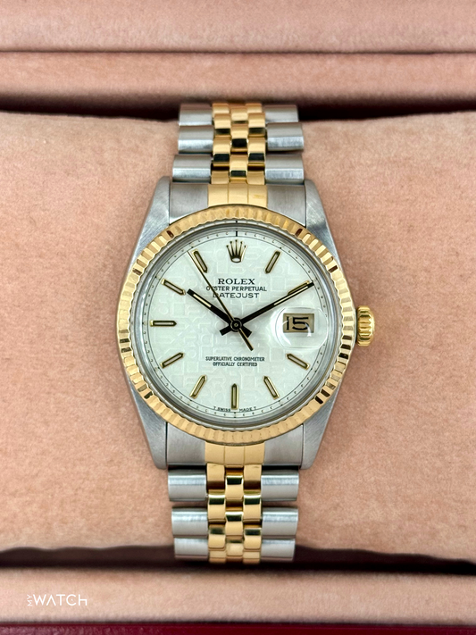 1987 Rolex Datejust 36mm 16013 Two-Tone Jubilee Ivory Anniversary Dial