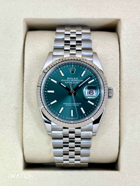 NEW 2025 Rolex Datejust 36mm 126234 Jubilee Green Dial - MyWatchLLC