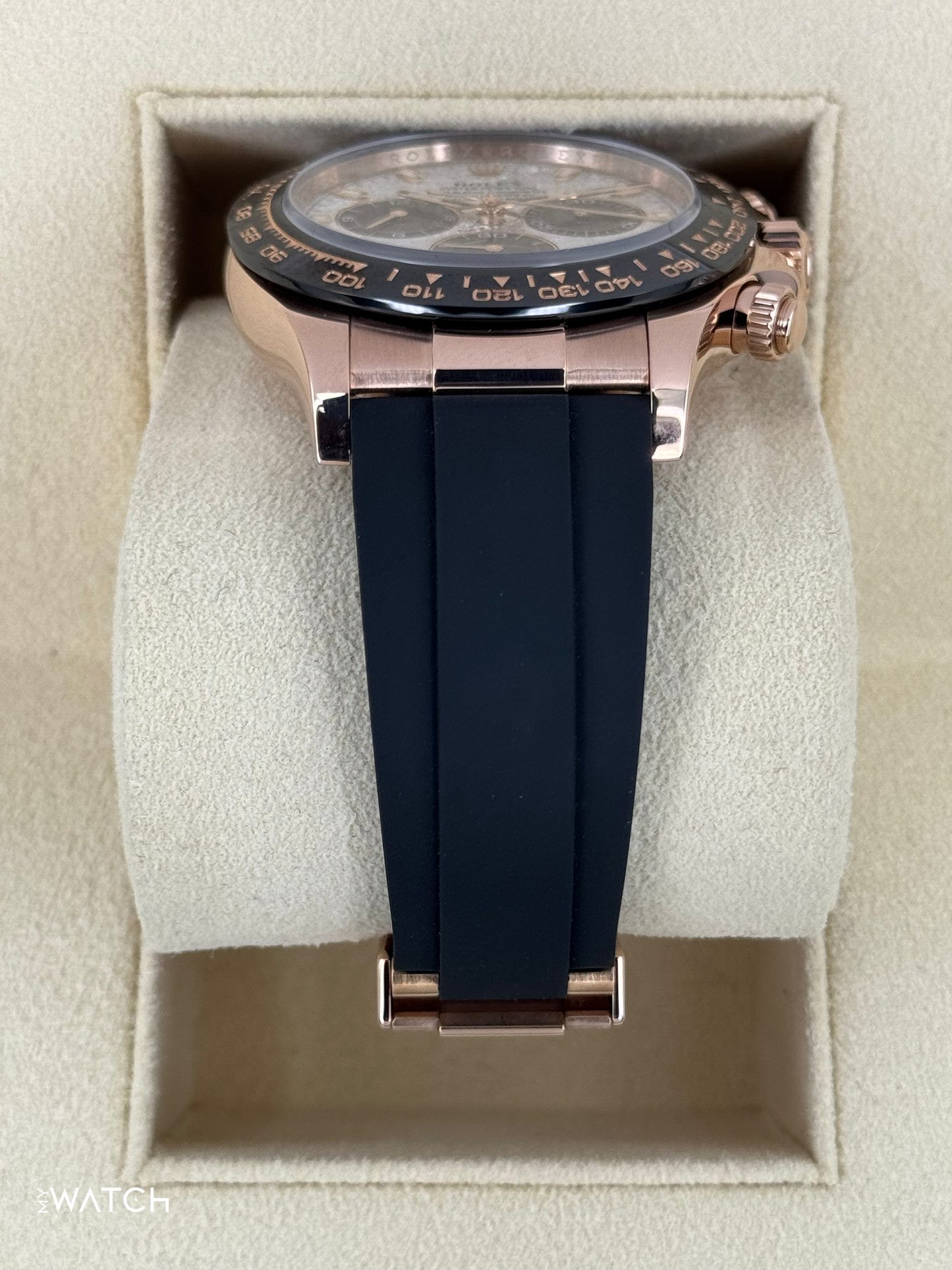 2022 Rolex Daytona 40mm 116515LN Rose Gold Oysterflex Meteorite Dial - MyWatchLLC