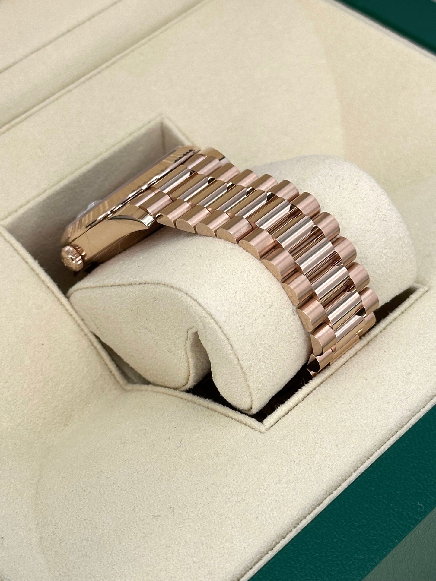 NEW 2024 Rolex Day-Date 40mm 228235 Presidential Rose Gold Olive Dial - MyWatchLLC